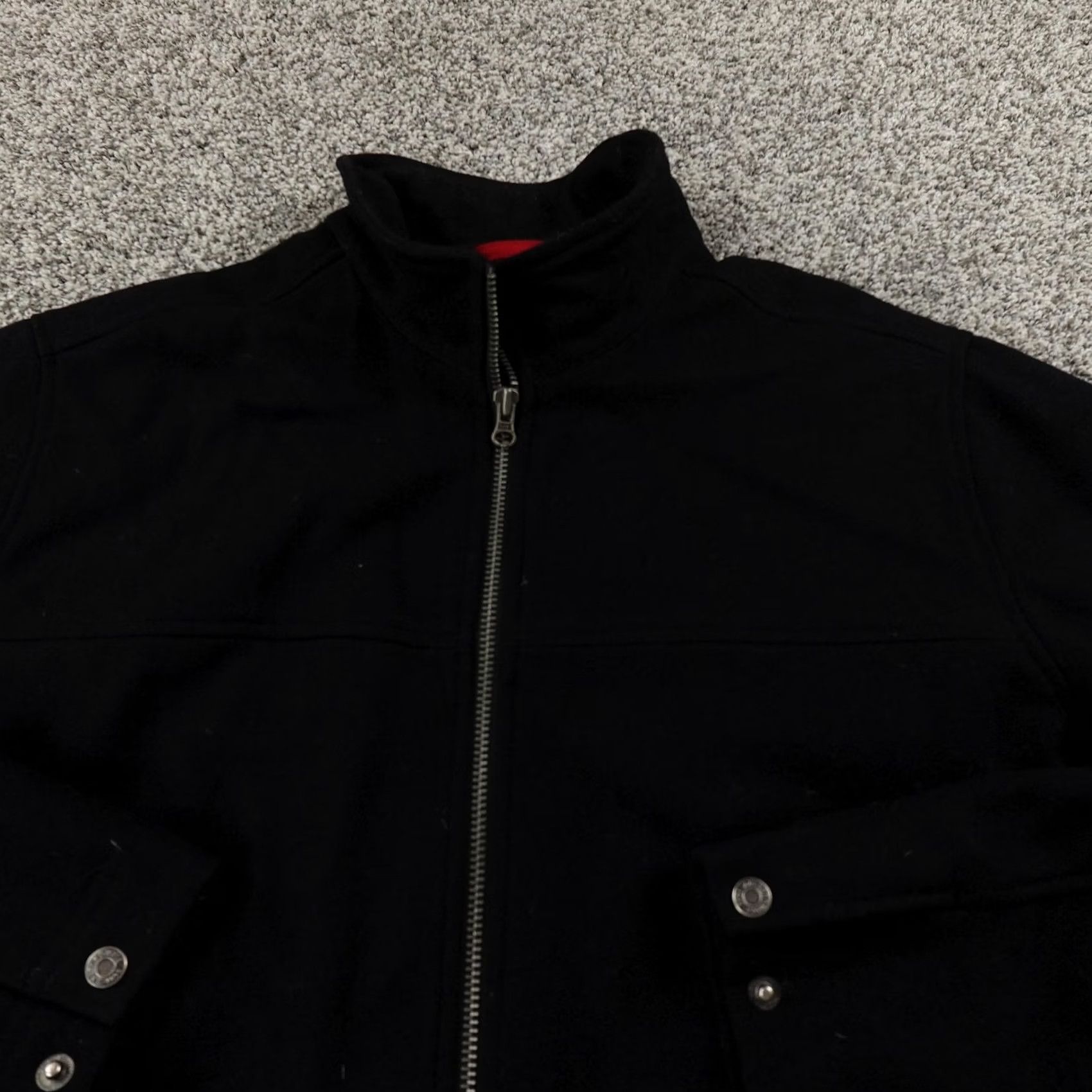 Abercrombie & Fitch VINTAGE Abercrombie & Fitch Jacket Mens L Black Wool Full Zip Bomber Coat 90s Y2K 00s Size US L / EU 52-54 / 3 - 3 Thumbnail