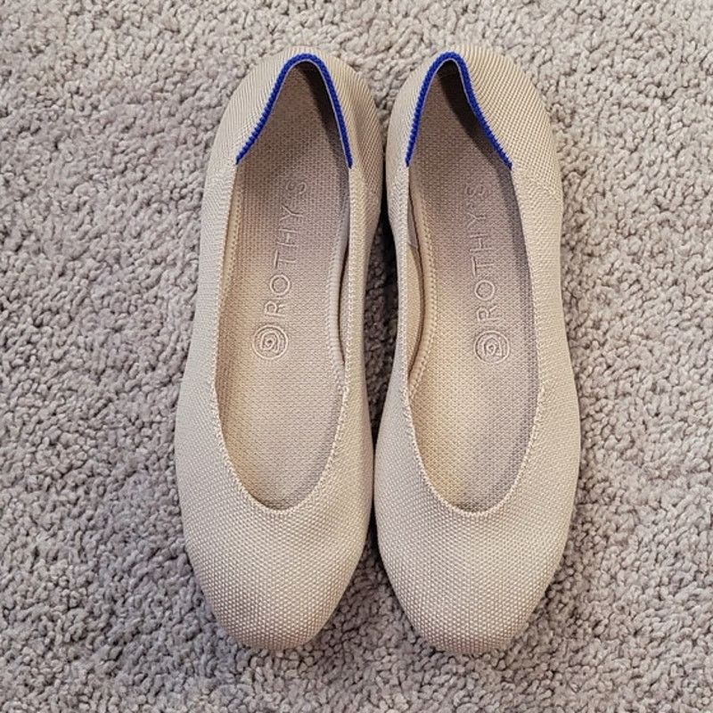 Rothy's Rothy’s Ballet Flats 7.5 Rounded Toe V-Vamp Tan Neutral Size US 7.5 / IT 37.5 - 4 Thumbnail