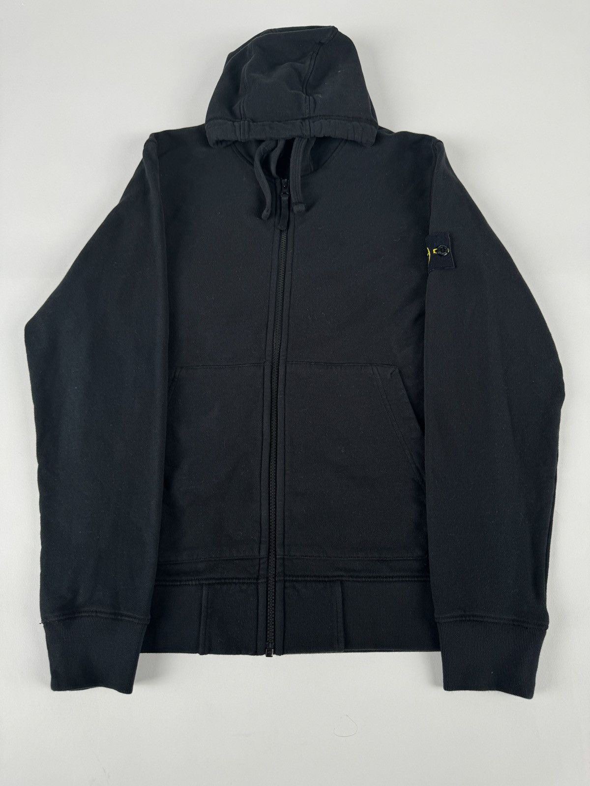 image of Stone Island Zip Up Hoodie in Black, Men's (Size Small)