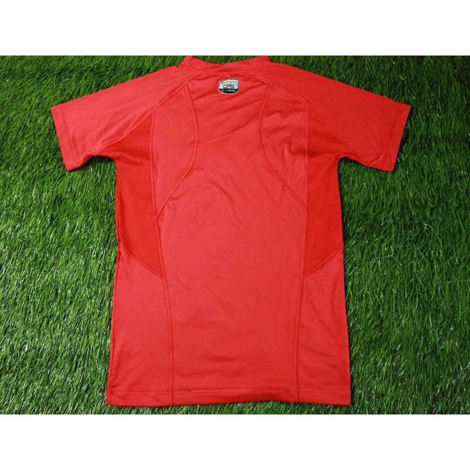 Champion CHAMPION T-SHIRT MEN XL RED 85% Polyester 15% Elastane Short Sleeve Henley Jersey Trikot Solid Original Size XL Size US XL / EU 56 / 4 - 7 Thumbnail