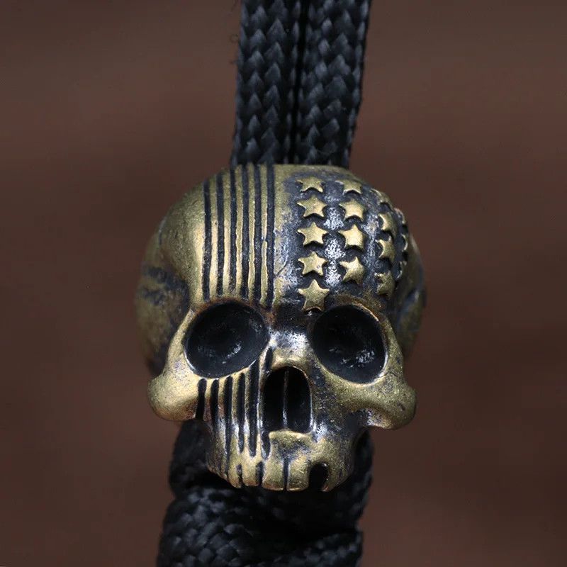 Handmade 2Pcs Punk Skull Knife Beads Paracord Bead Zipper Umbrella Size ONE SIZE - 2 Thumbnail