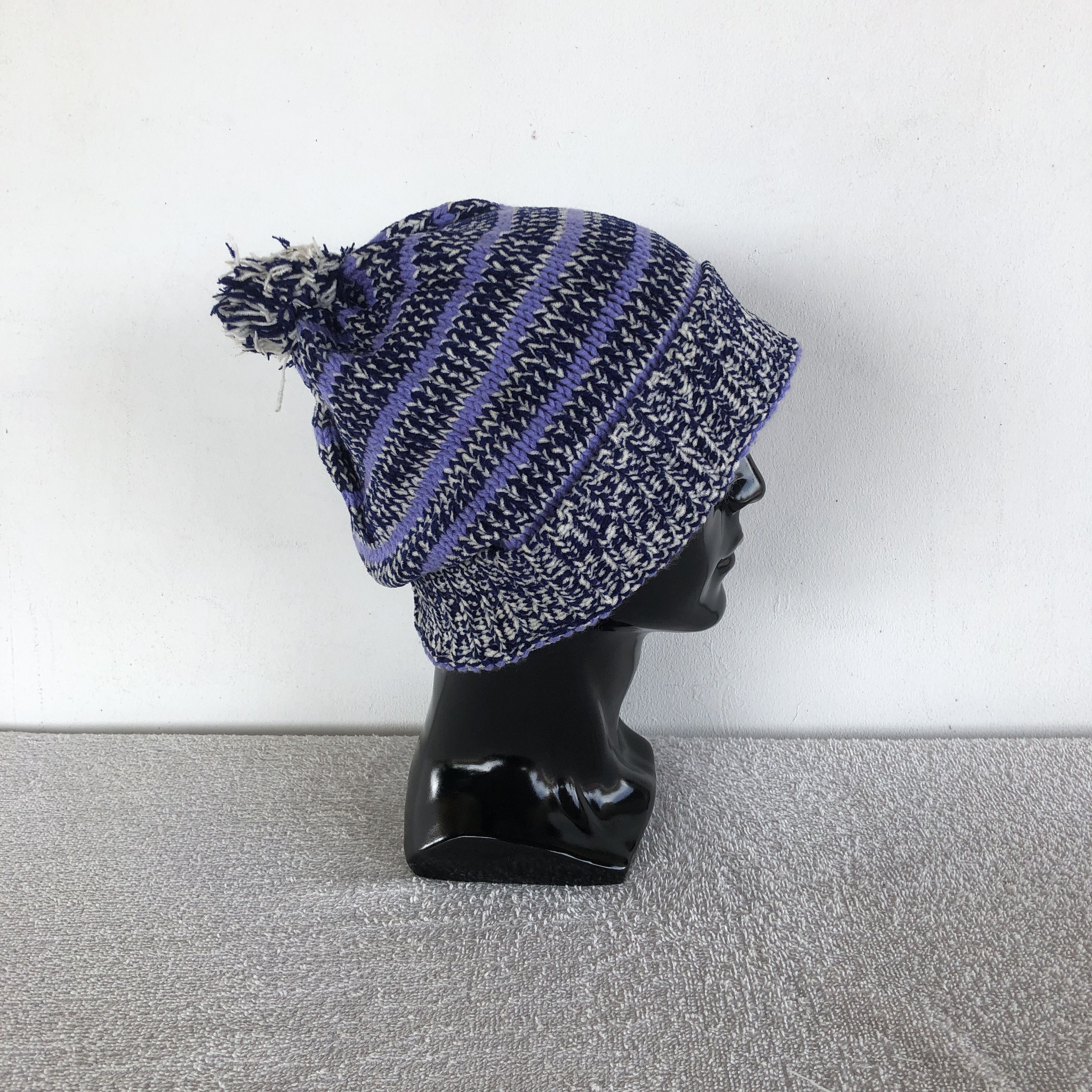 Japanese Brand Vintage Y2K Cable Knit Beanie Pom Pom Snow Caps Hats Size ONE SIZE - 3 Thumbnail