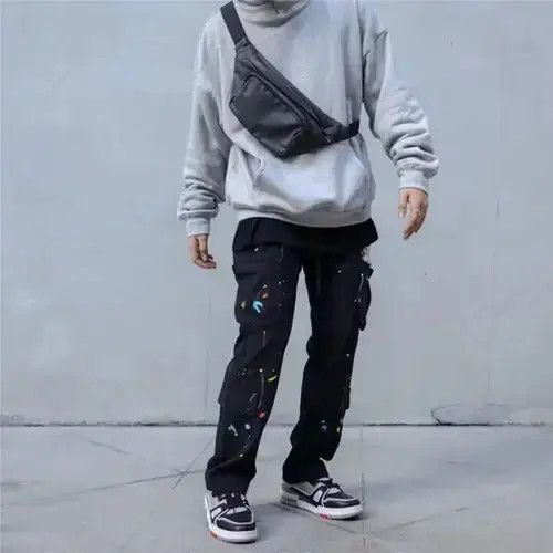 Japanese Brand Paint Splatter Detail Cargo Pocket Draw String Pants Size US 30 / EU 46 - 4 Thumbnail
