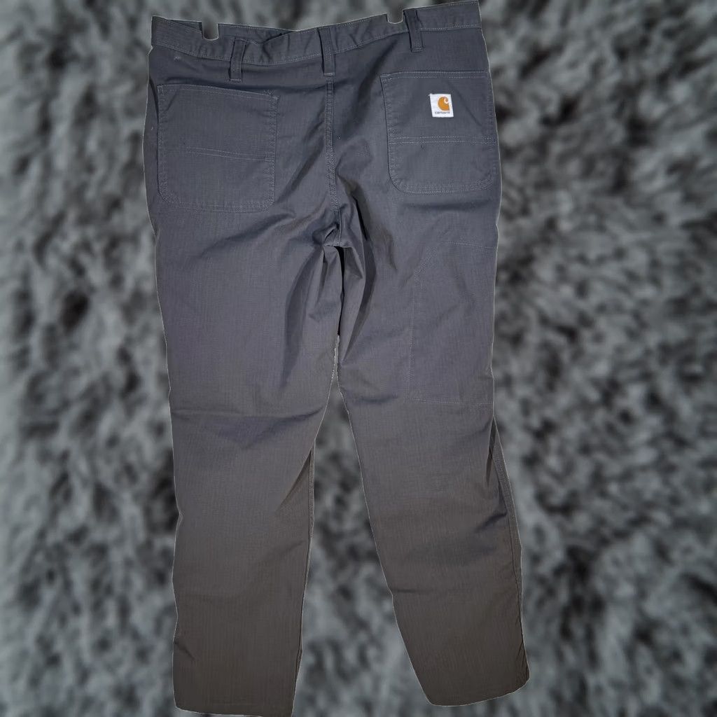 Carhartt Carhartt Pants Mens 36x30 Gray Ripstop Relaxed Fit Work Zip Pocket Distressed Size US 33 - 1 Thumbnail