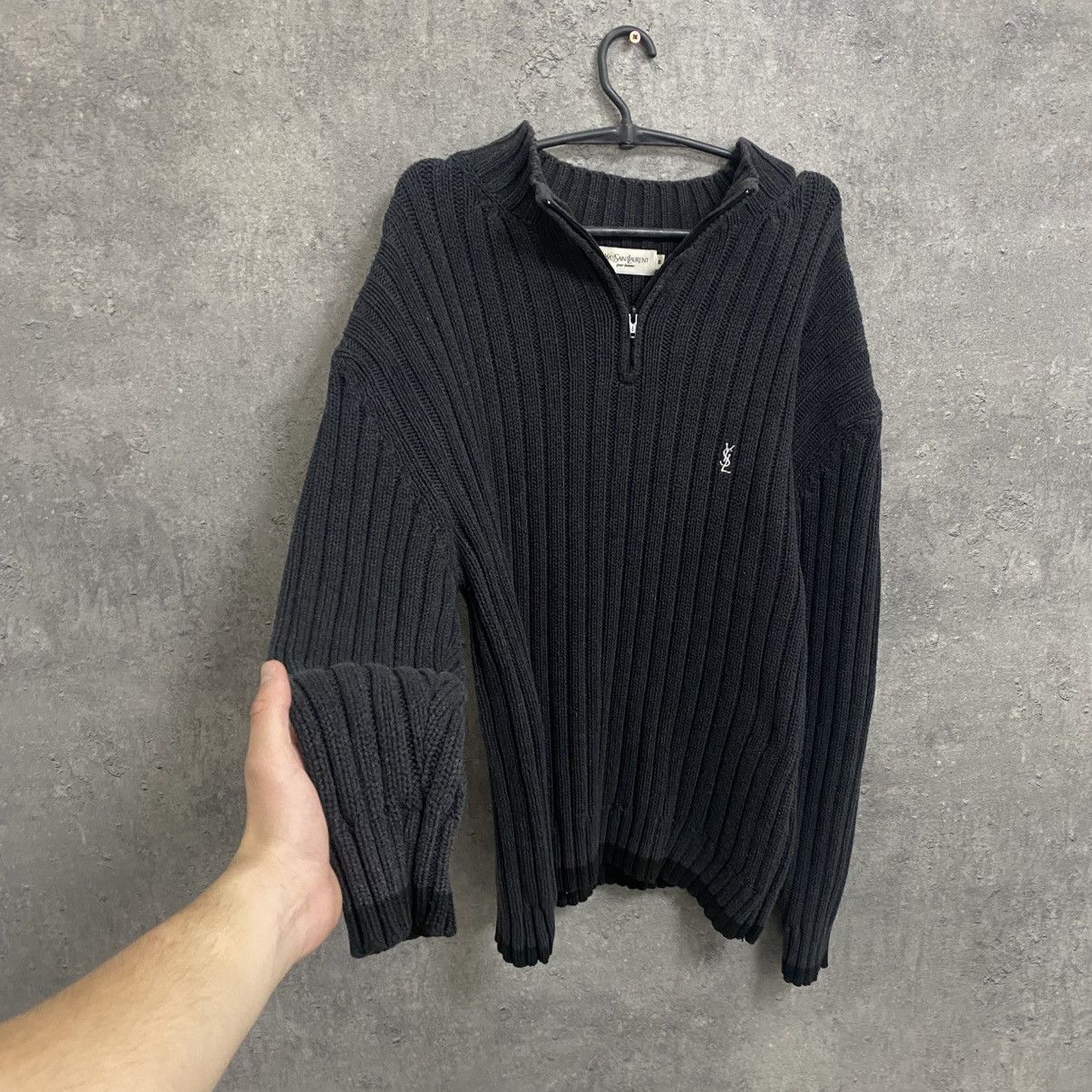 Yves Saint Laurent Vintage YSL Yves Saint Laurent Zip Sweater Knit 1/4 Size US XL / EU 56 / 4 - 2 Thumbnail