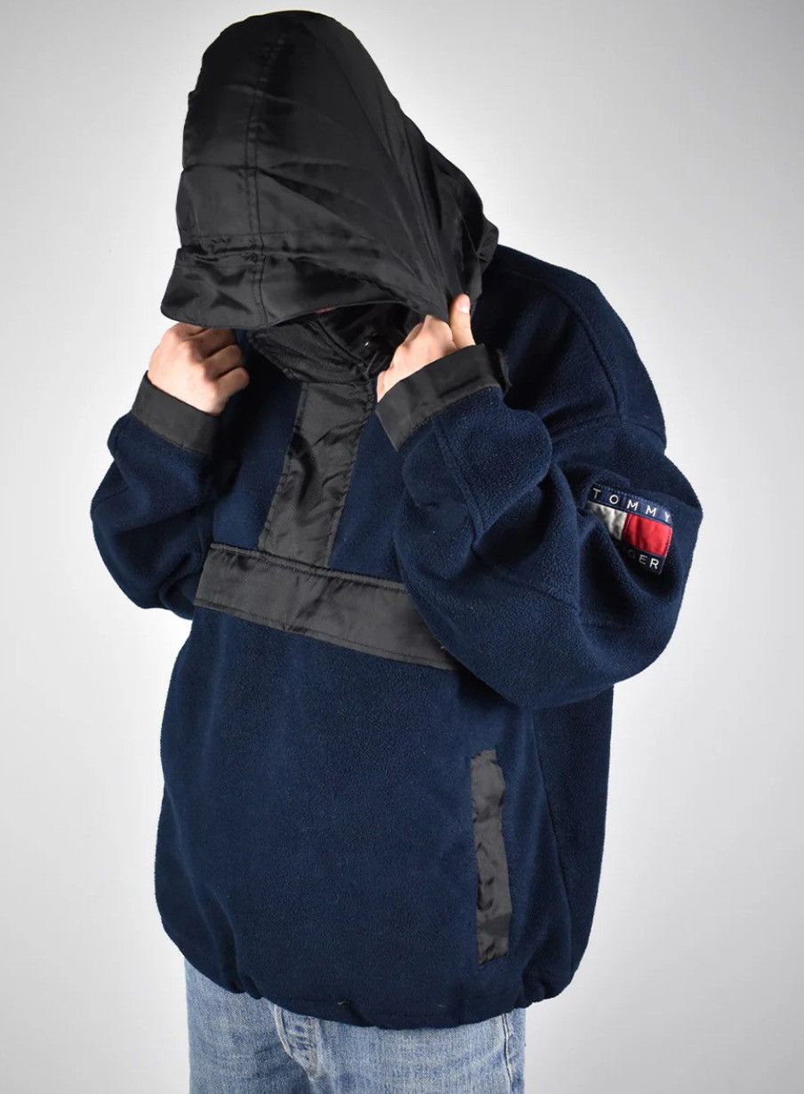 Tommy Hilfiger Vintage 90s Tommy Hilfiger Fleece Anorak Hoodie Jacket Size US M / EU 48-50 / 2 - 4 Thumbnail