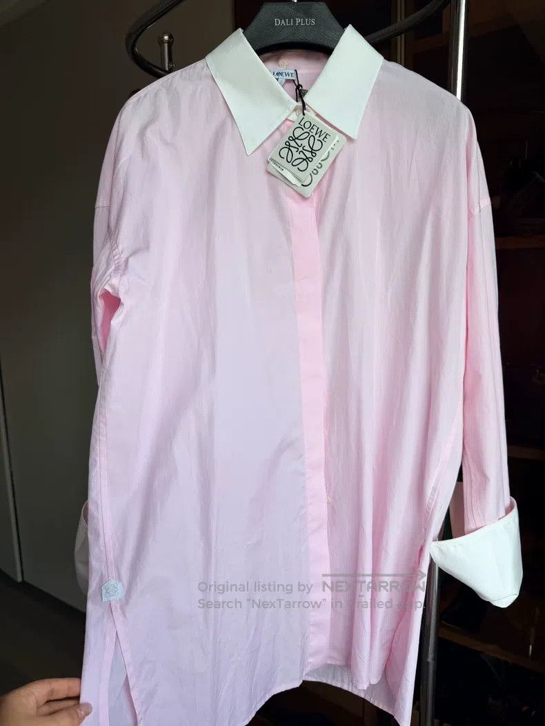 Loewe Loewe Pink Long Sleeve Shirt with Detachable White Collar Size XXS / US 00 / IT 34 - 1 Thumbnail
