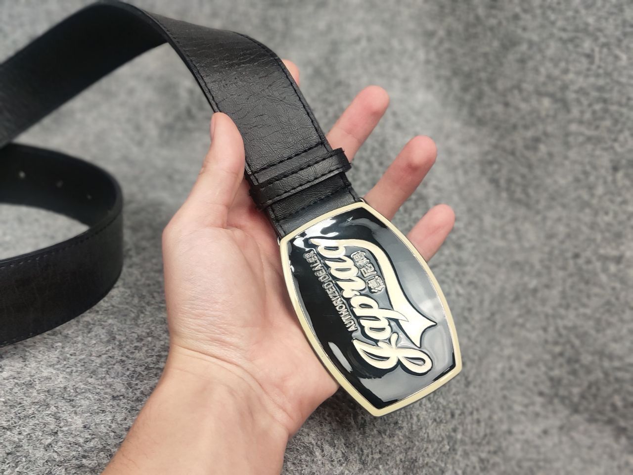 Japanese Brand Japrag Vintage Y2K Style Black synthetic leather Belt LGB Size ONE SIZE - 10 Thumbnail