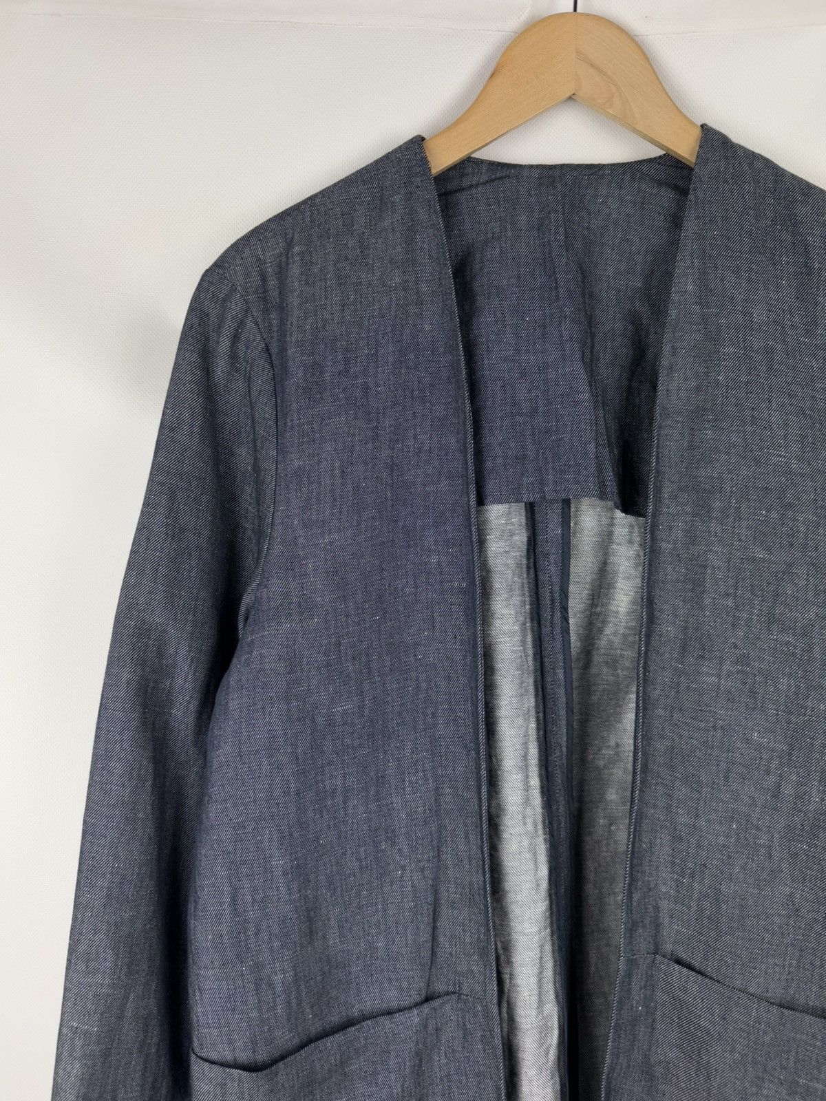 Cos Cos Avant-Garde Lagenlook Cotton / Linen Open Front Jacket Size XL / US 12-14 / IT 48-50 - 4 Thumbnail
