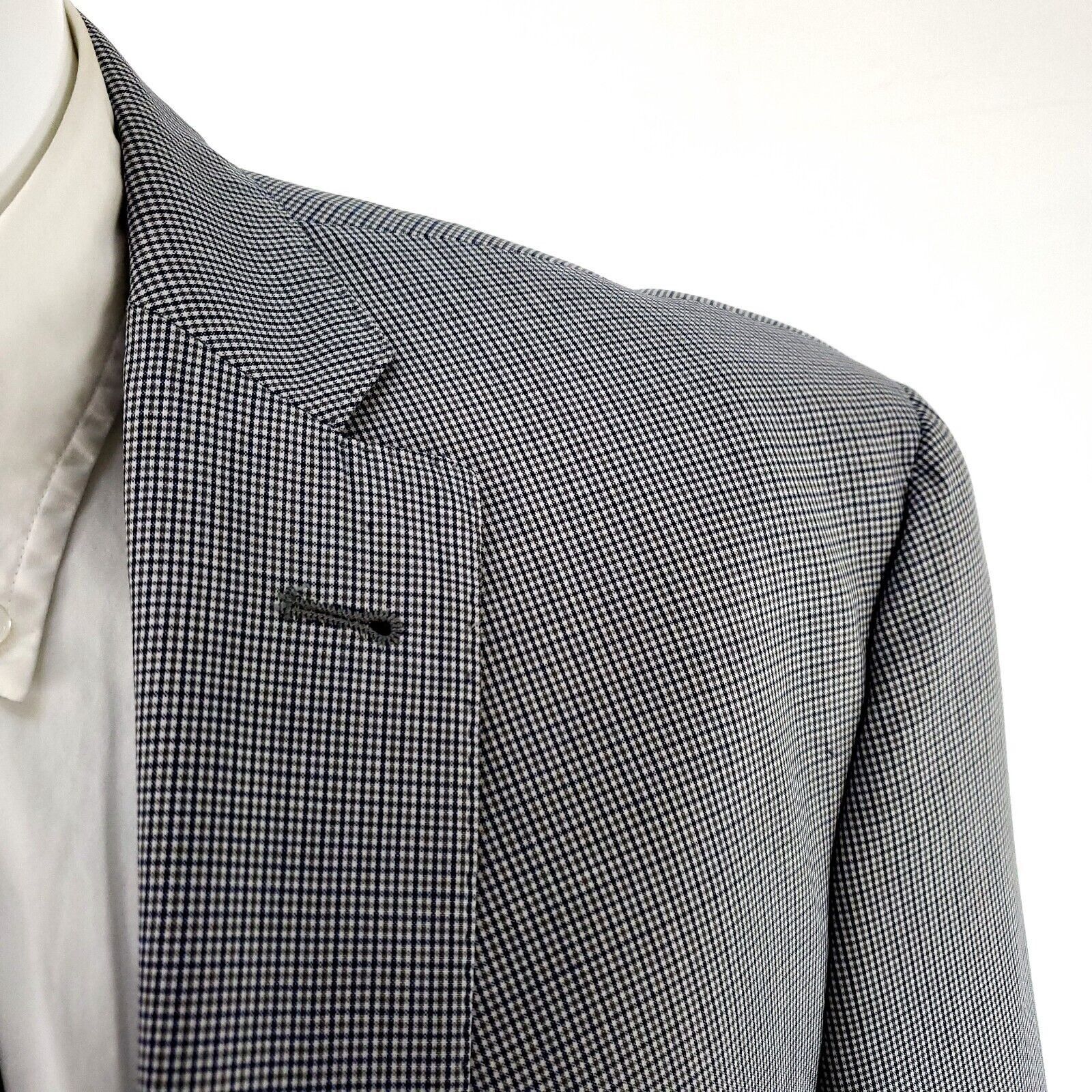Jos. A. Bank Joseph Jos A Bank Wool 2 Button Blazer 42R Gray Green Blue C Size 42R - 2 Thumbnail