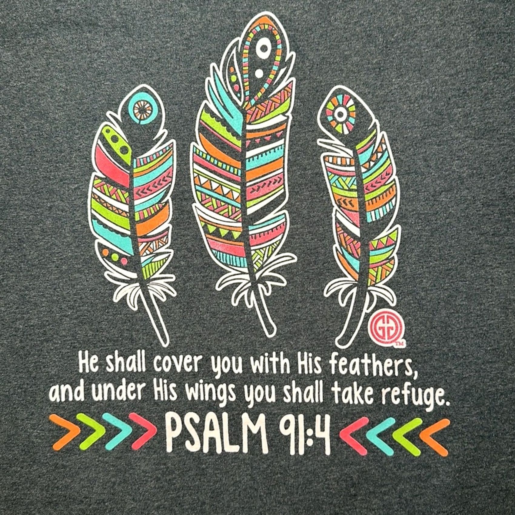 Vintage Girlie Girl Originals Psalm 91:4 Tee - Medium Shirt Womens Gray Tee Size US M / EU 48-50 / 2 - 3 Thumbnail