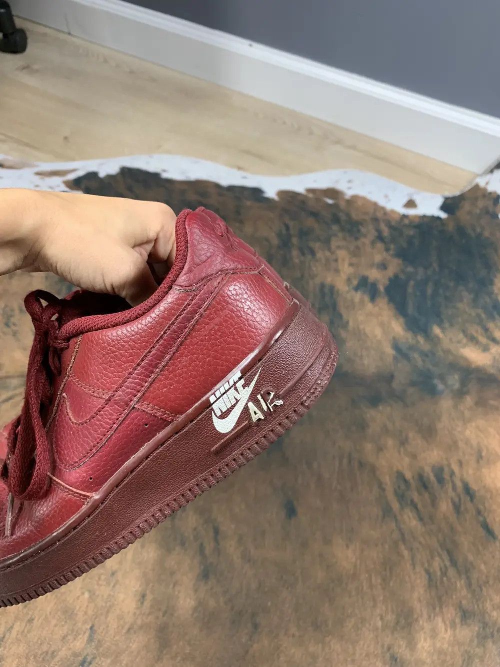 Nike Nike Air Force 1 Low Burgundy Leather Sneakers Rare Size US 5.5 / IT 35.5 - 5 Thumbnail
