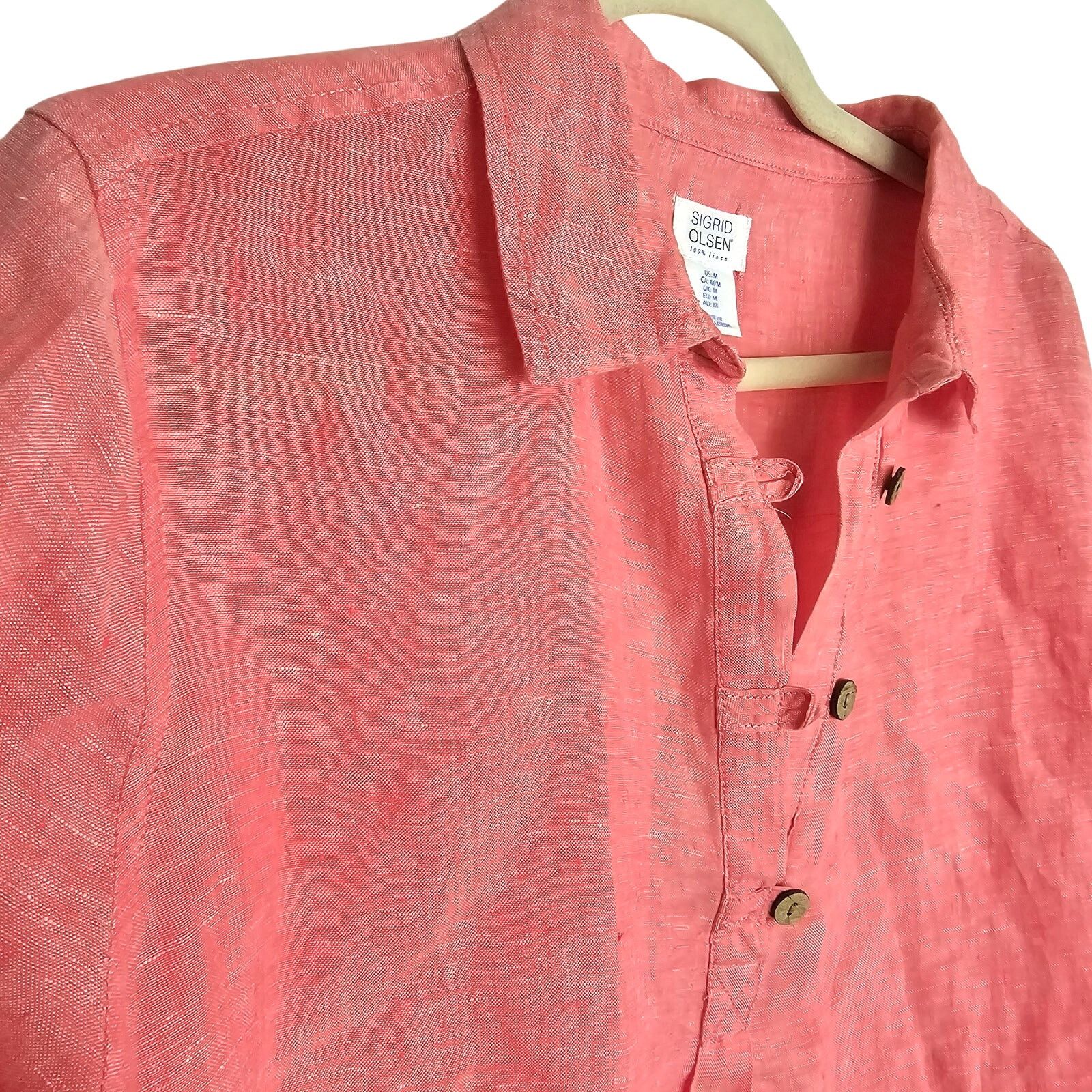 Significant Other Sigrid Olsen Womens Linen Tunic M Coastal Grandma Lagenlook Size M / US 6-8 / IT 42-44 - 6 Thumbnail