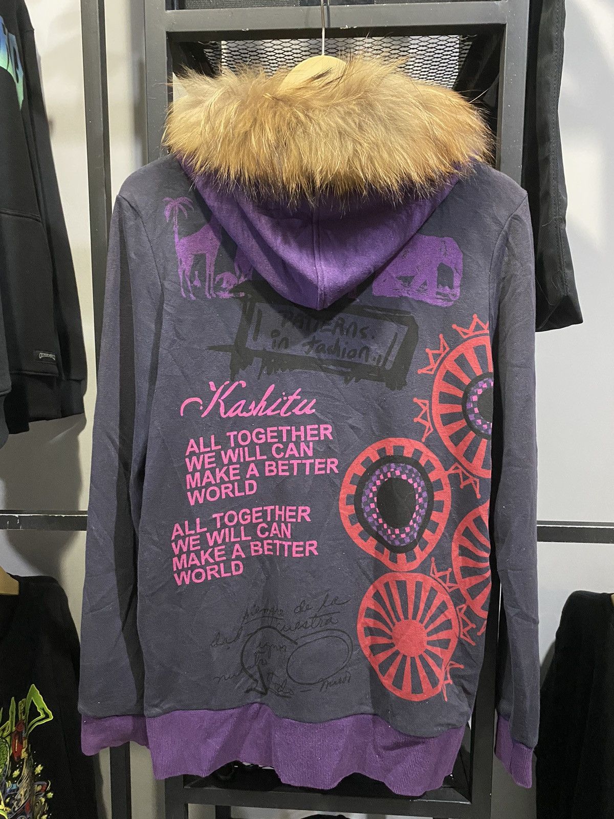 Vintage Clin Delle Postmail Stamp Art Flower FurrHoodie Size US L / EU 52-54 / 3 - 13 Thumbnail