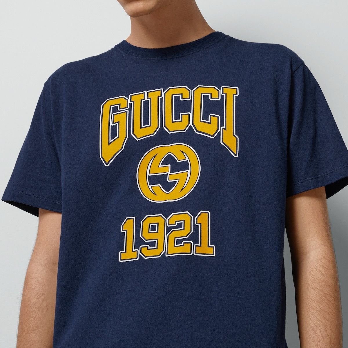 Gucci o1s1wg110925 Cotton Jersey Printed T-Shirt in Blue Size US S / EU 44-46 / 1 - 3 Thumbnail