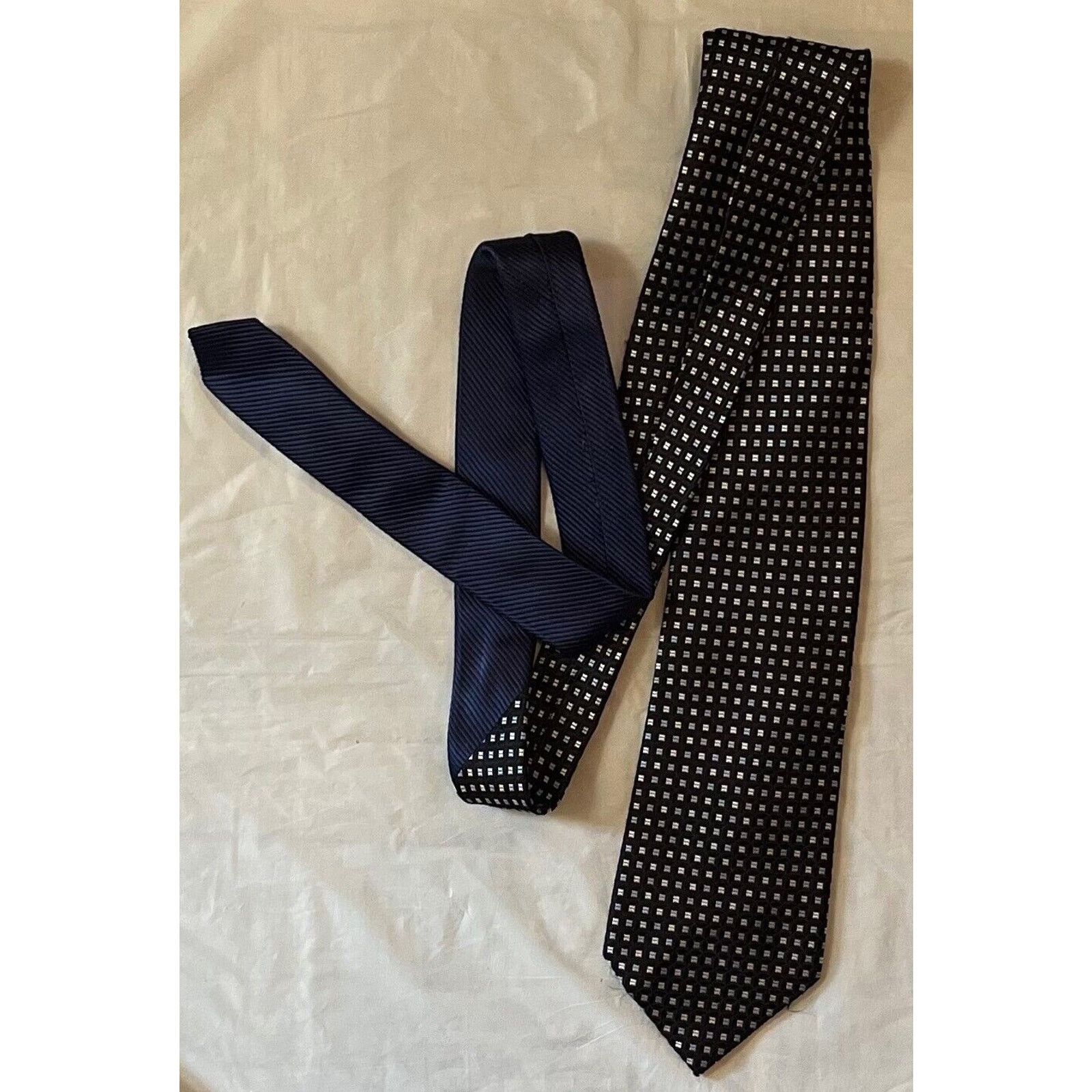 Tommy Hilfiger Tommy Hilfiger Silk Tie ~ Black & Blue ~ Necktie Size ONE SIZE - 3 Thumbnail