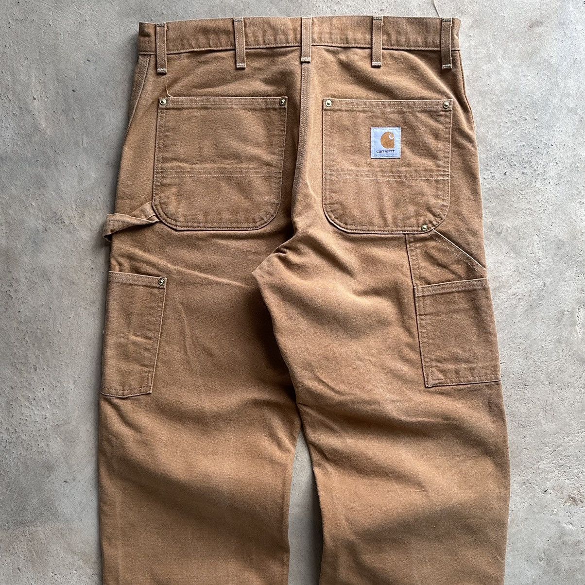 Carhartt (33x31.5) Crazy Faded 90s Carhartt Double Knee Brown/Tan Size US 33 - 11 Thumbnail
