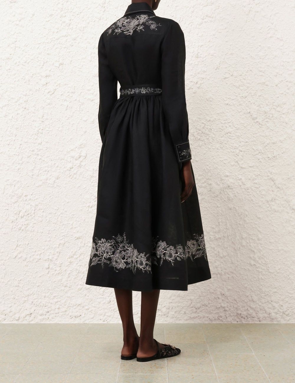 Zimmermann oc11z1025 Shirt Midi Dress in Black Size S / US 4 / IT 40 - 4 Thumbnail