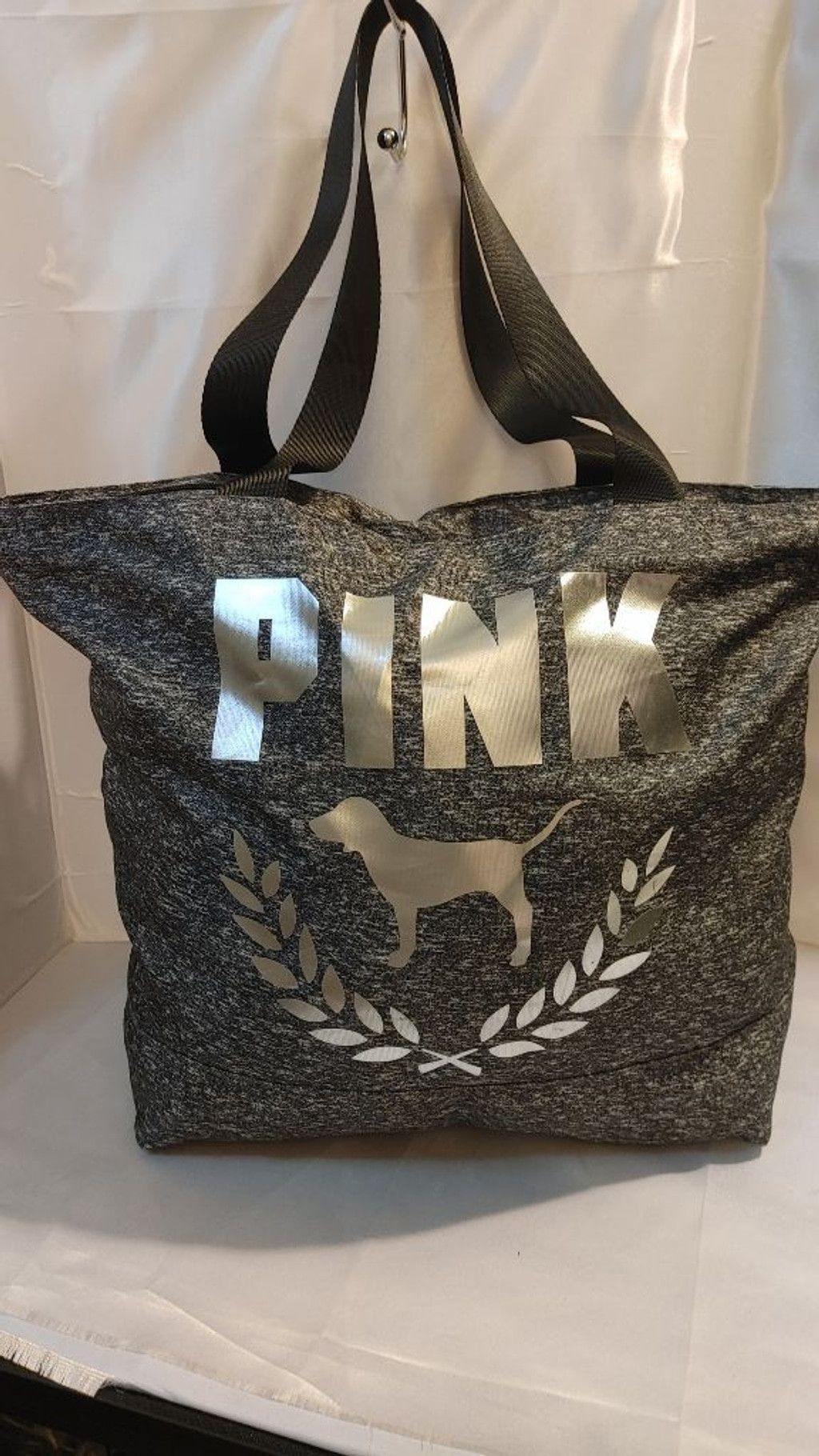 Pink PINK Classic Nylon Stormy Heather Grey Tote Size ONE SIZE - 3 Thumbnail