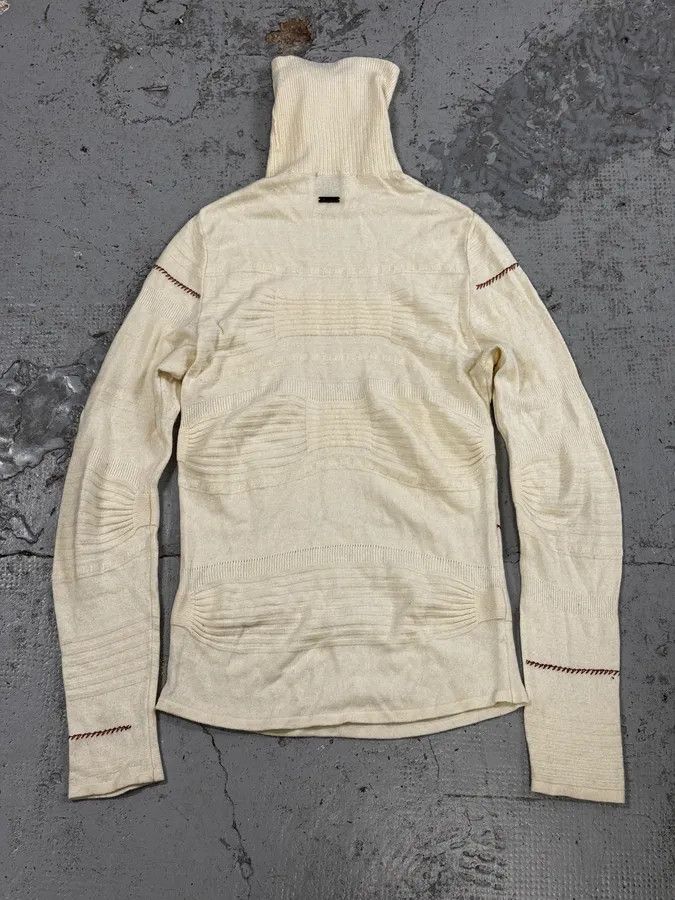Roberto Cavalli 2000s Cavalli Cream White Abstract Turtleneck Sweater Size US S / EU 44-46 / 1 - 4 Thumbnail