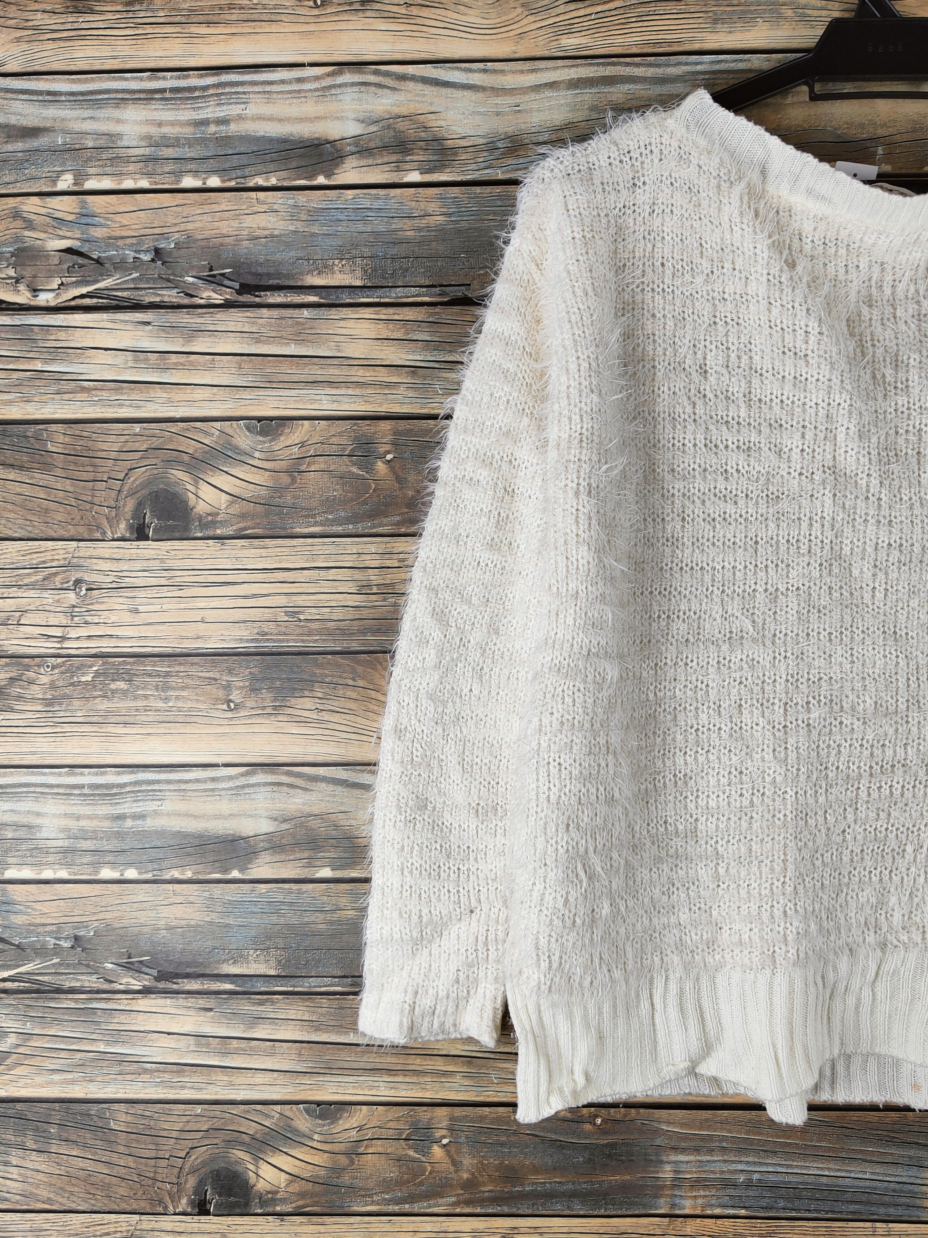 Japanese Brand DL Ray Cassin Ivory Fur Mohair Knitwear #46-483 Size M / US 6-8 / IT 42-44 - 8 Thumbnail