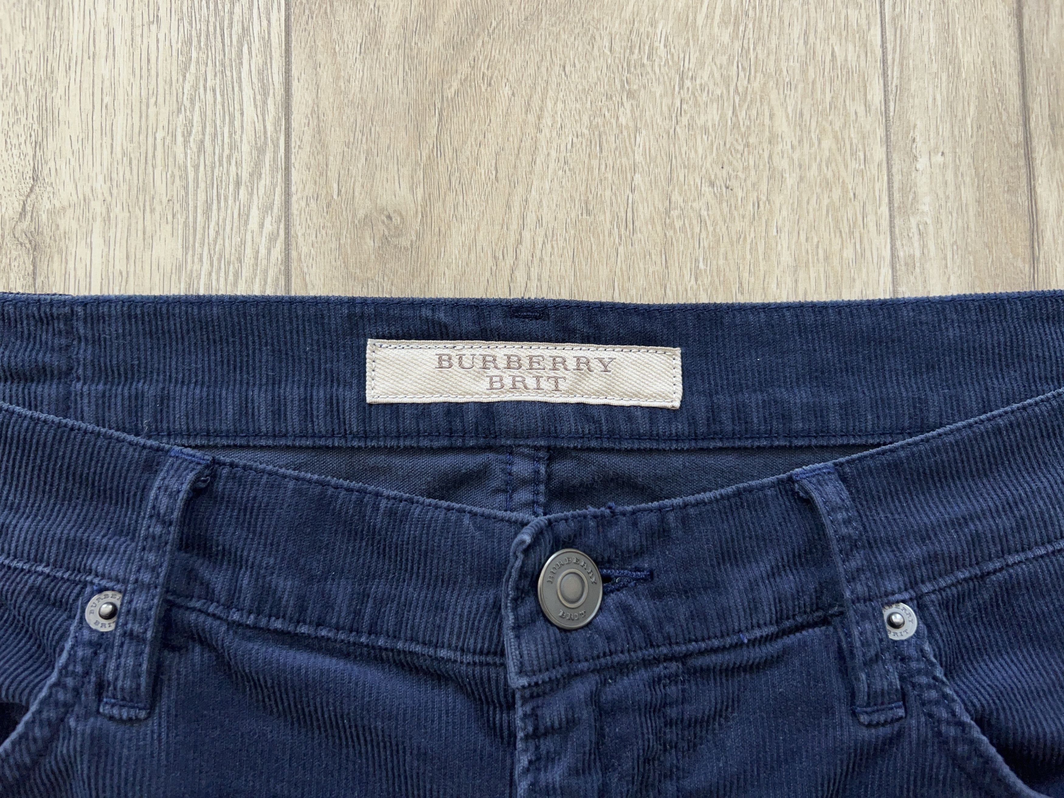 Burberry × Designer Brit Corduroy Chino Pants Trousers Navy Blue Size W35 L34 Size US 35 - 3 Thumbnail