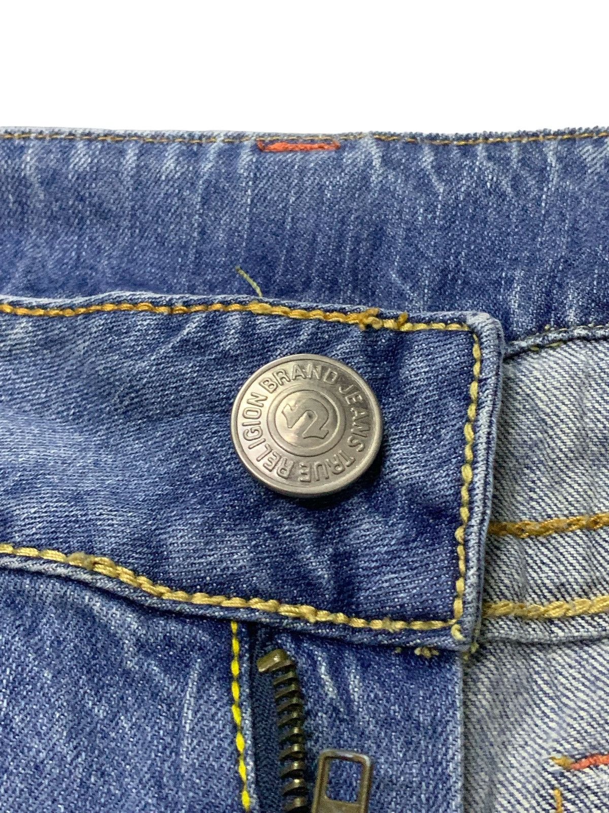 Affliction × True Religion True Religion Sammy Big T Distressed Flare Denim Pants Size US 30 / EU 46 - 15 Thumbnail