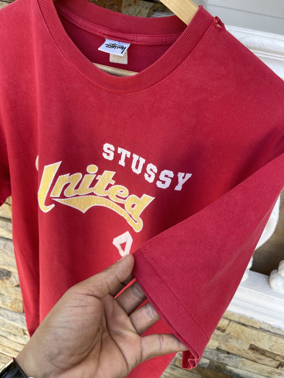 Stussy Rare🔥Vintage STUSSY United 4 Red T Shirt Size US XL / EU 56 / 4 - 8 Thumbnail