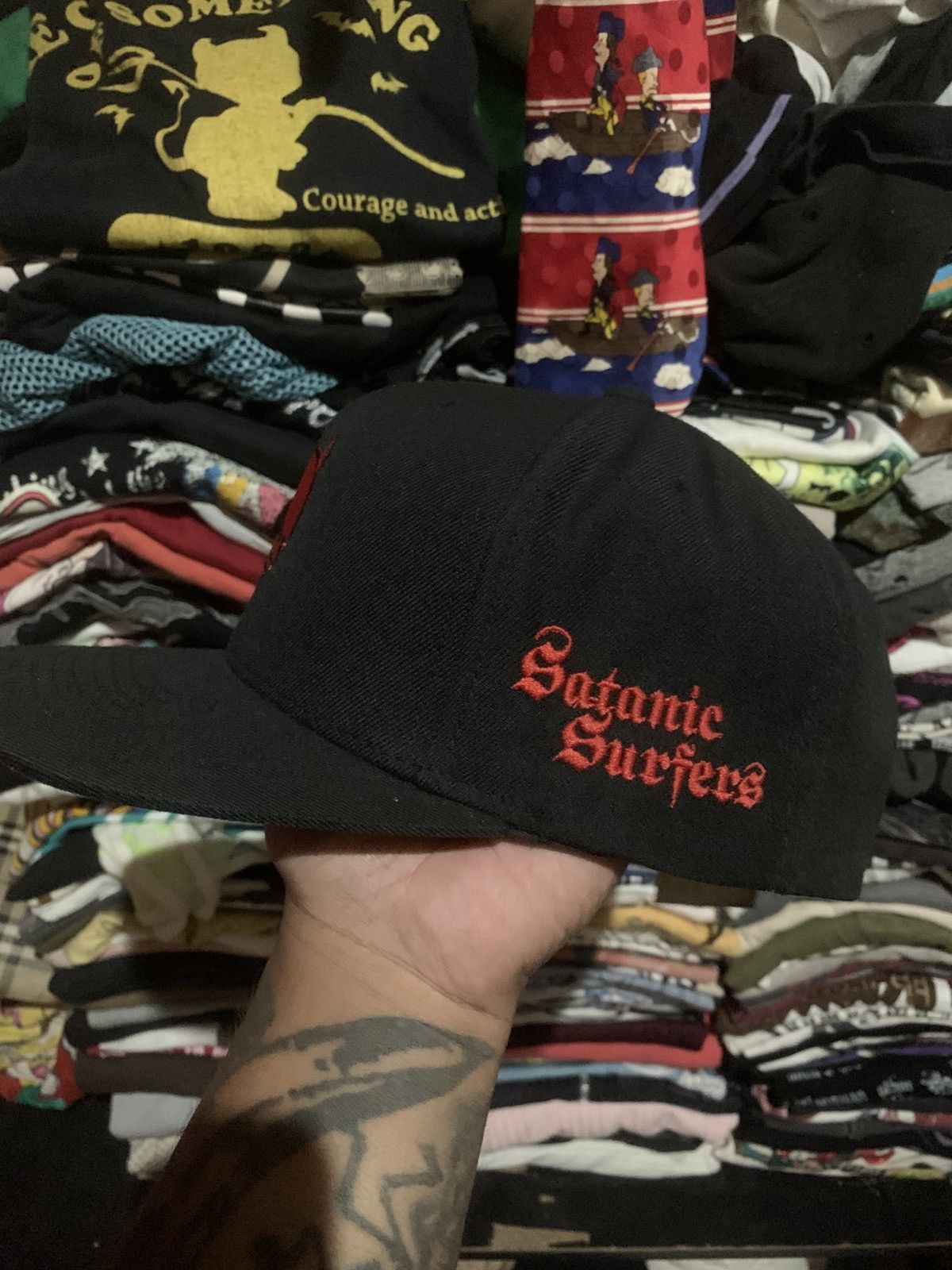 Band Tees Satanic Surfer Punk Rock Hat Snapback Size ONE SIZE - 2 Thumbnail
