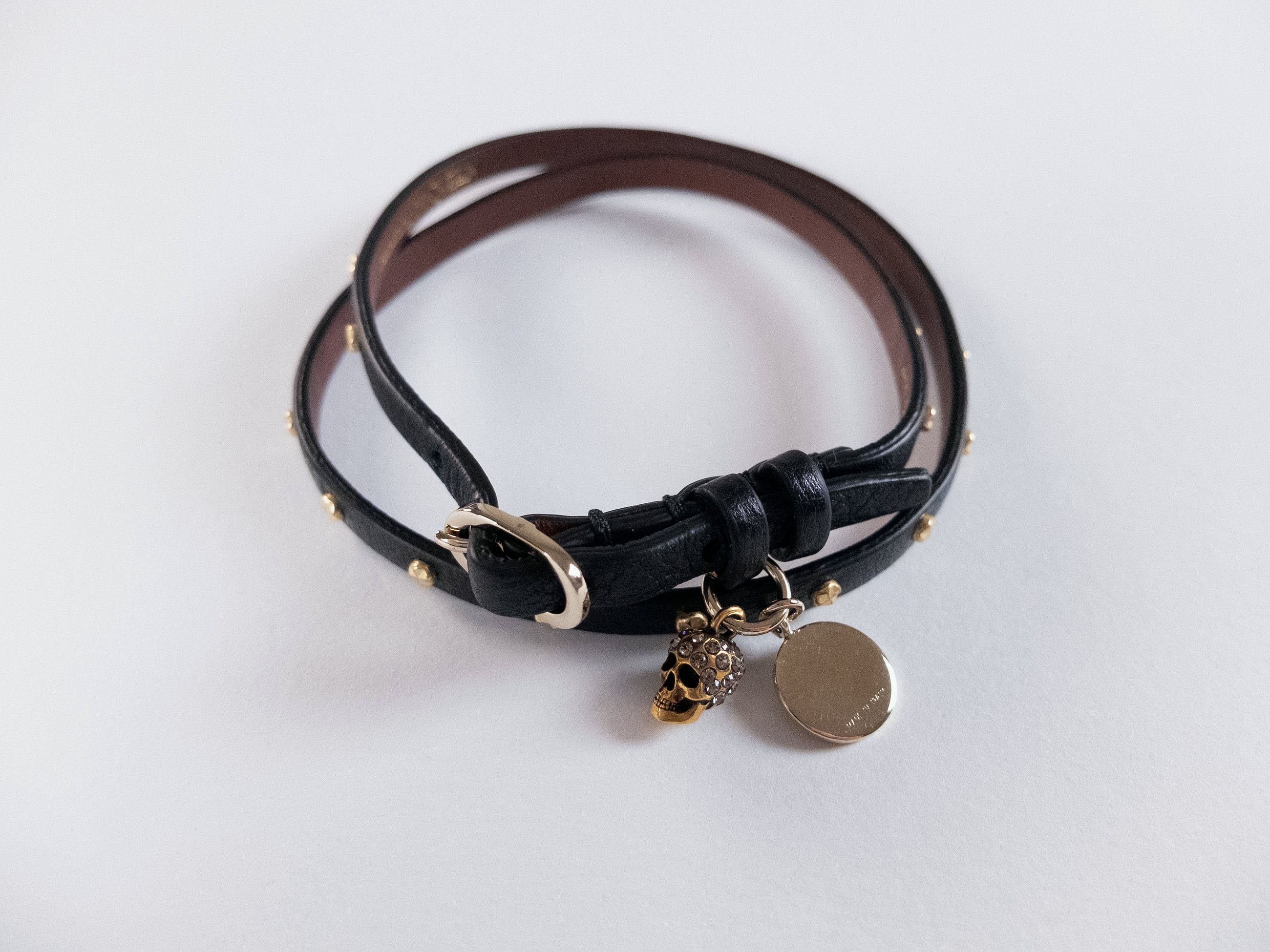 Alexander McQueen ALEXANDER MCQUEEN black 3x wrap studded leather bracelet q Size ONE SIZE - 1 Thumbnail