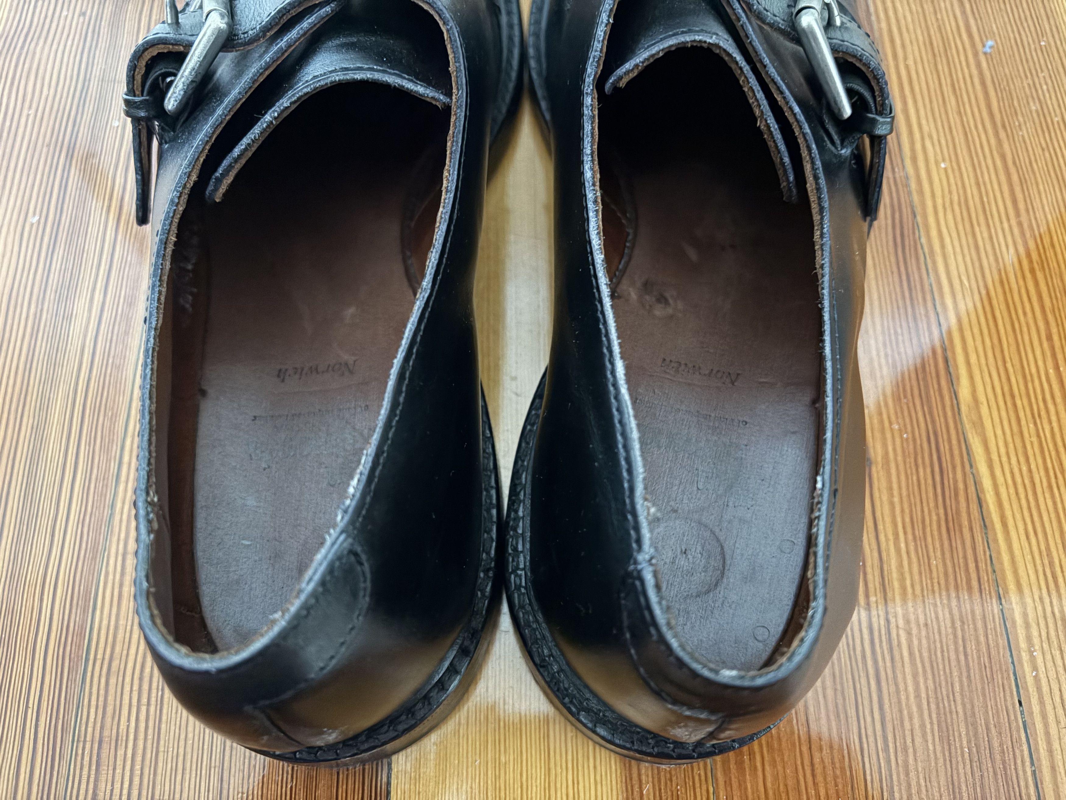 Allen Edmonds Norwich leather single monks, 11 E Size US 11 / EU 44 - 6 Thumbnail