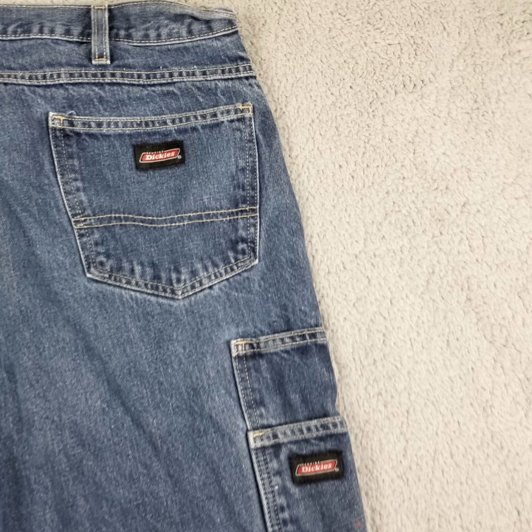 Dickies Dickies Genuine Men's Loose Fit 42 Denim Paint Work Shorts w/Double Tool Pockets Denim Shorts Mens 42 Blue Workwear 42 Dickies Size US 42 / EU 58 - 7 Thumbnail
