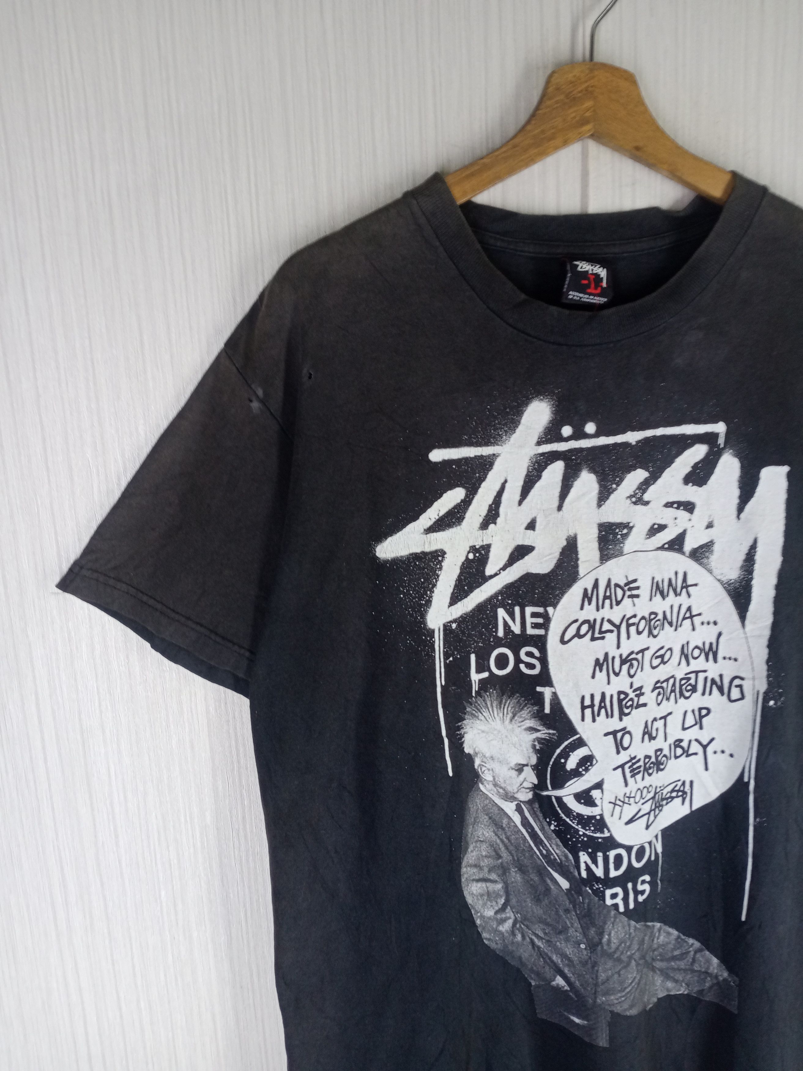 Stussy Rare Vintage Stussy Distressed Tshirt Size US L / EU 52-54 / 3 - 4 Thumbnail