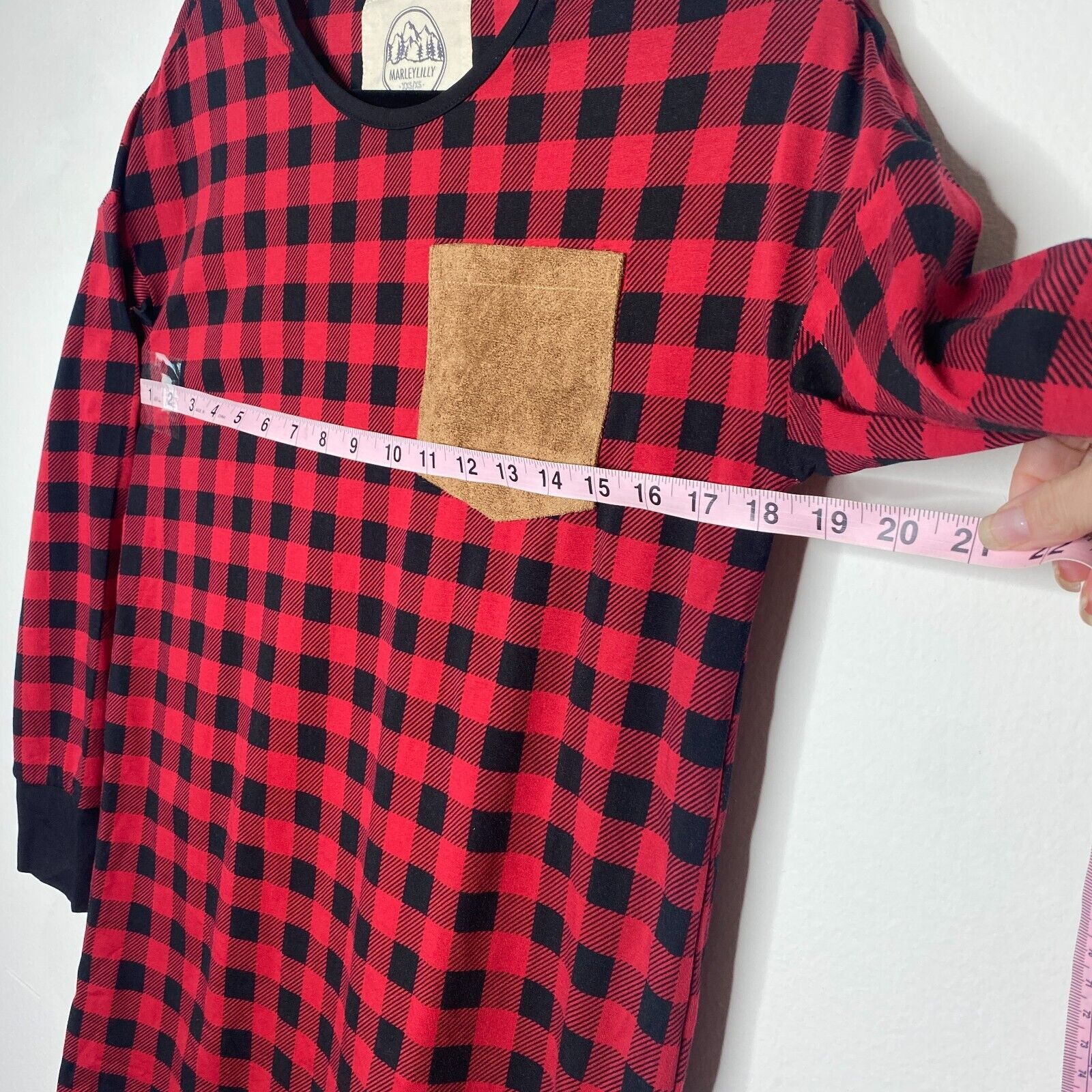 Other NWT Marleylilly Red Black Buffalo Plaid Pocket Flannel Tunic Size XS / US 0-2 / IT 36-38 - 10 Thumbnail