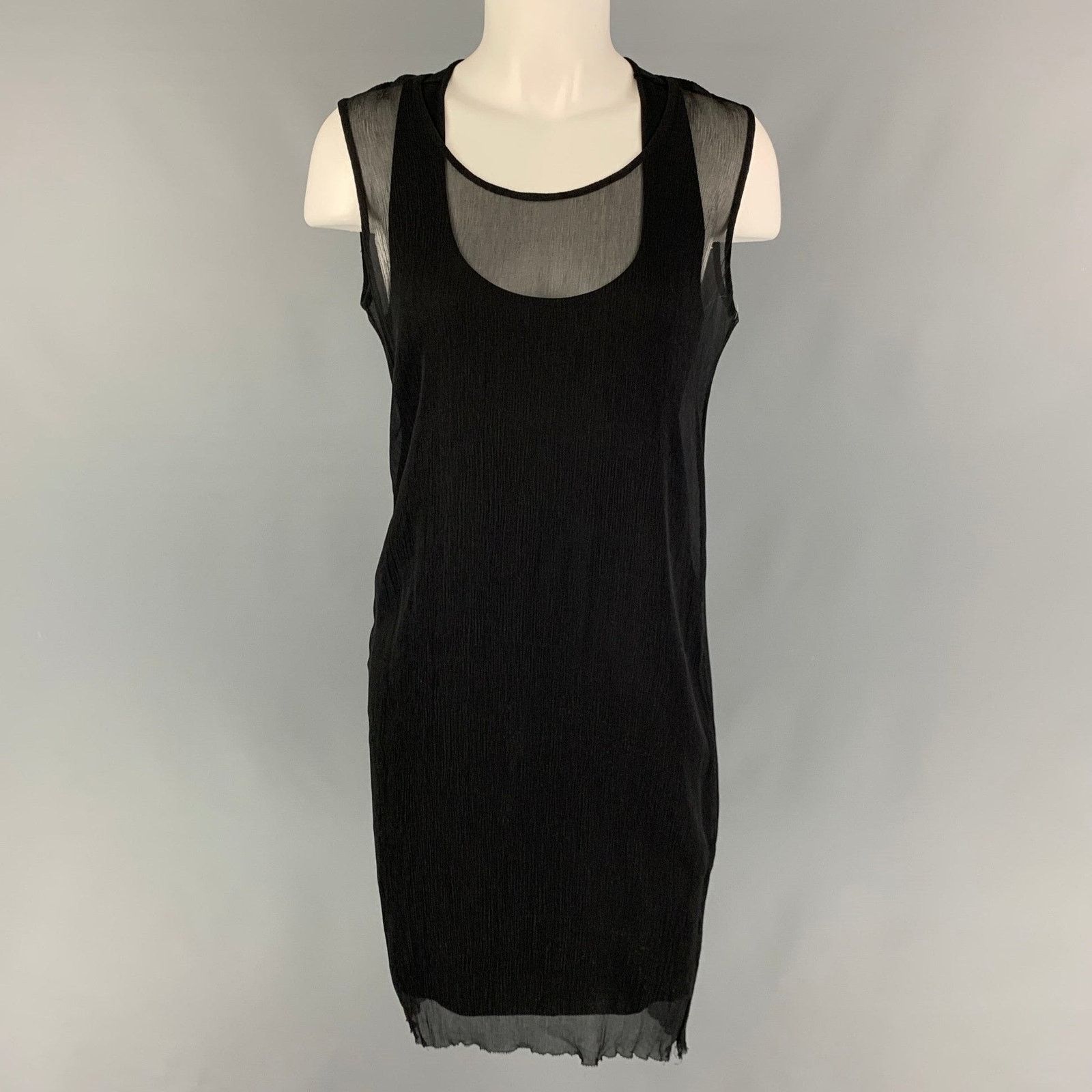 Ports 1961 Size 4 Black Viscose Blend Wrinkled Double Layer Dress Size S / US 4 / IT 40 - 1 Thumbnail