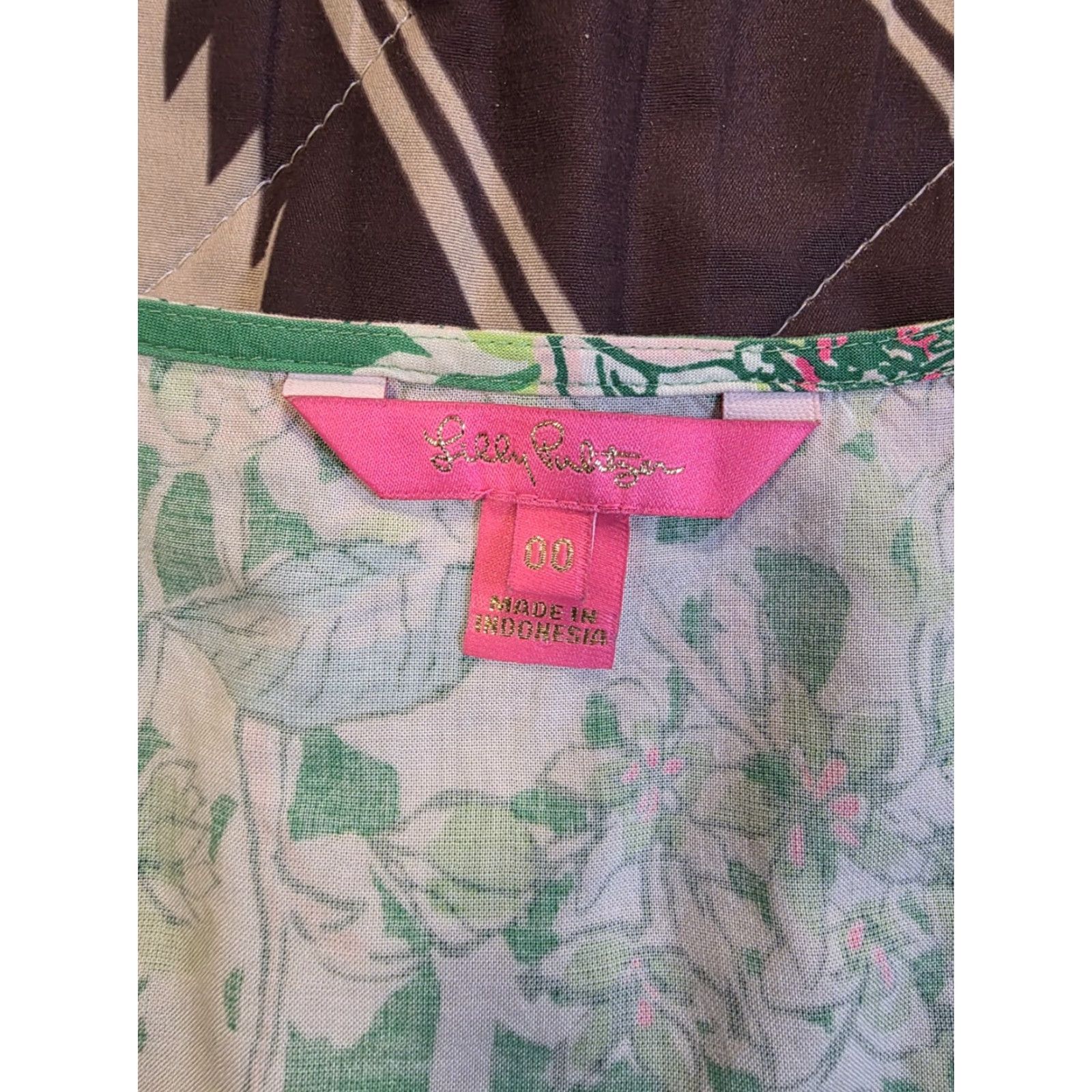Lilly Pulitzer Lilly Pulitzer Danika 3/4 Sleeve Tunic Dress Spearmint Blossom Green Floral V-Neck Bell Sleeve Short Dress Women Size XXS / US 00 / IT 34 - 5 Thumbnail
