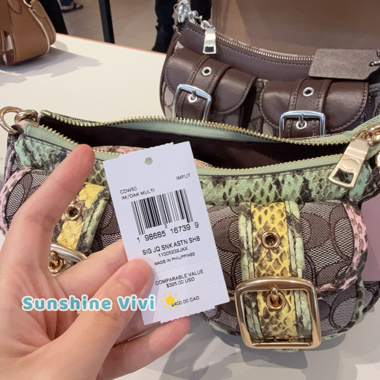 Coach NWT Coach Ashton Shoulder Bag CDW50 snake embossed leather Size ONE SIZE - 6 Thumbnail