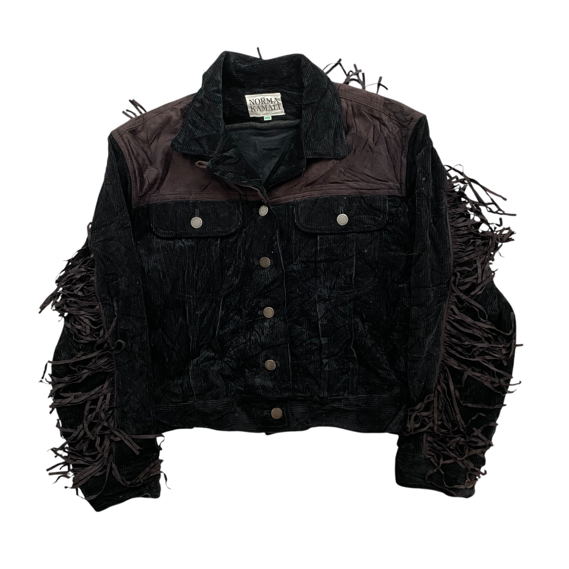 Norma Kamali × Seditionaries Norma Kamali Corduroy Mix Leather Jacket Western Fringe Size M / US 6-8 / IT 42-44 - 1 Thumbnail