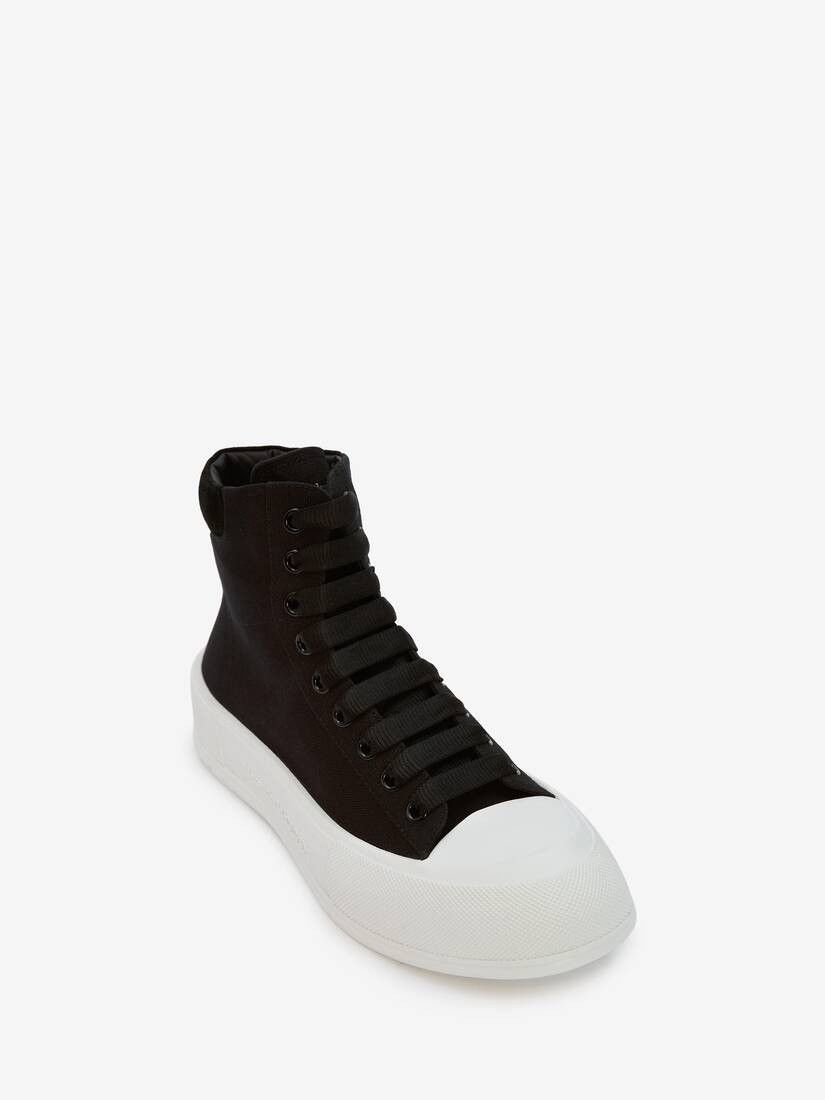 Alexander McQueen o1w1db10725 High Top Deck Plimsoll in Black/White Size US 9.5 / EU 42-43 - 4 Thumbnail