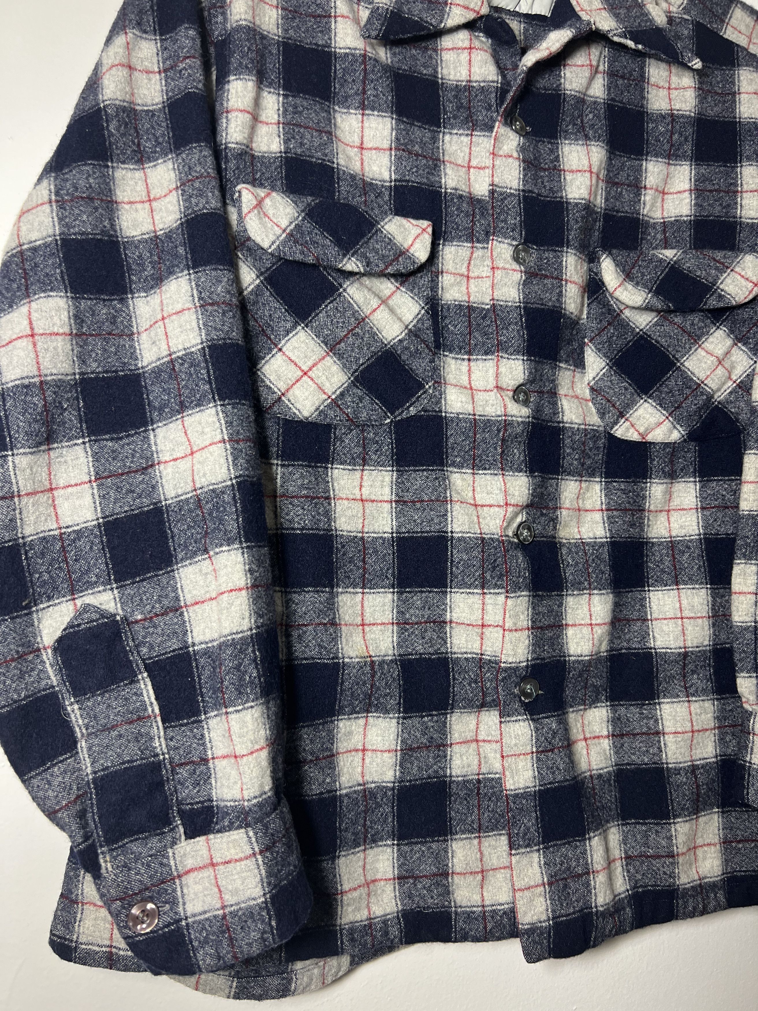 Pendleton × Vintage Vintage 1960's Pendleton Red White and Blue Wool Shirt Size US L / EU 52-54 / 3 - 6 Thumbnail