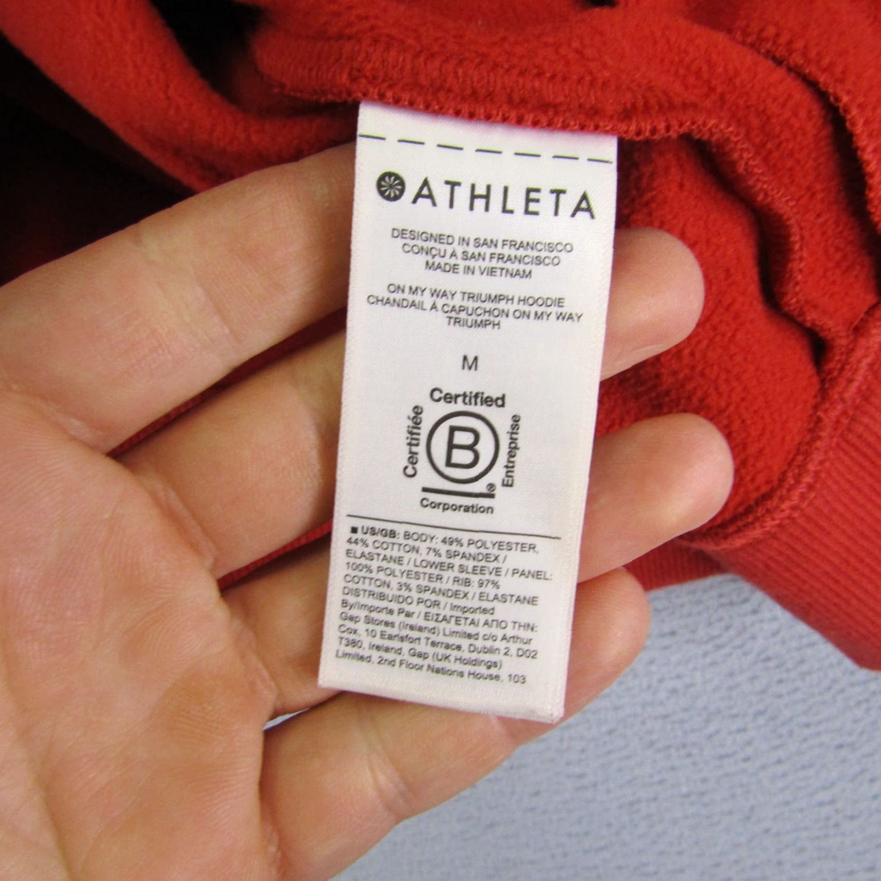 Athleta Athleta Hoodie Womens M Red Zip Up Sweater Jacket - Full Zip Hooded Sweatshirt with Pockets, Outerwear, Outdoor, Sports Size M / US 6-8 / IT 42-44 - 7 Thumbnail
