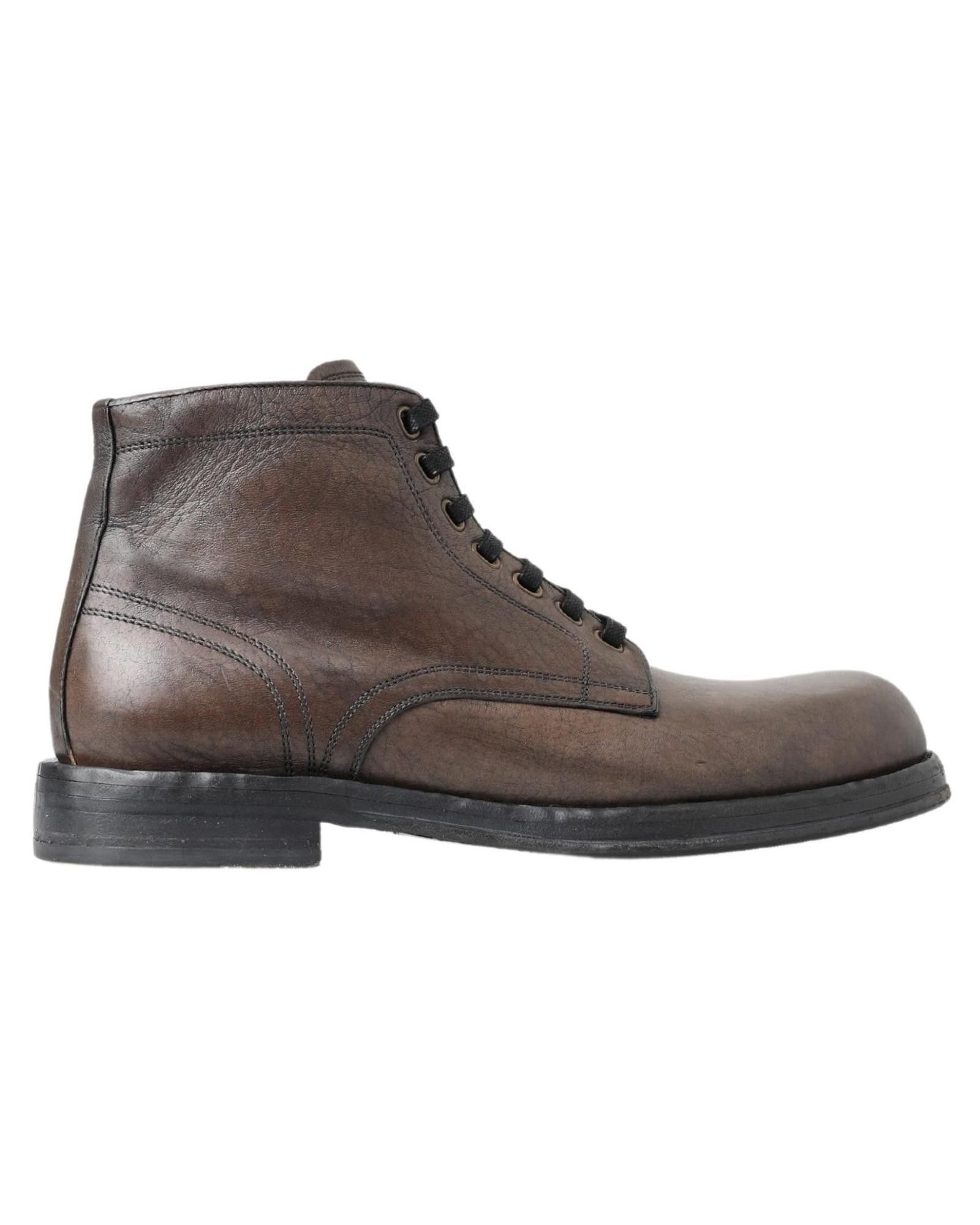image of Dolce Gabbana Horse Leather Lace-Up Boots in Brown, Men's (Size 9)