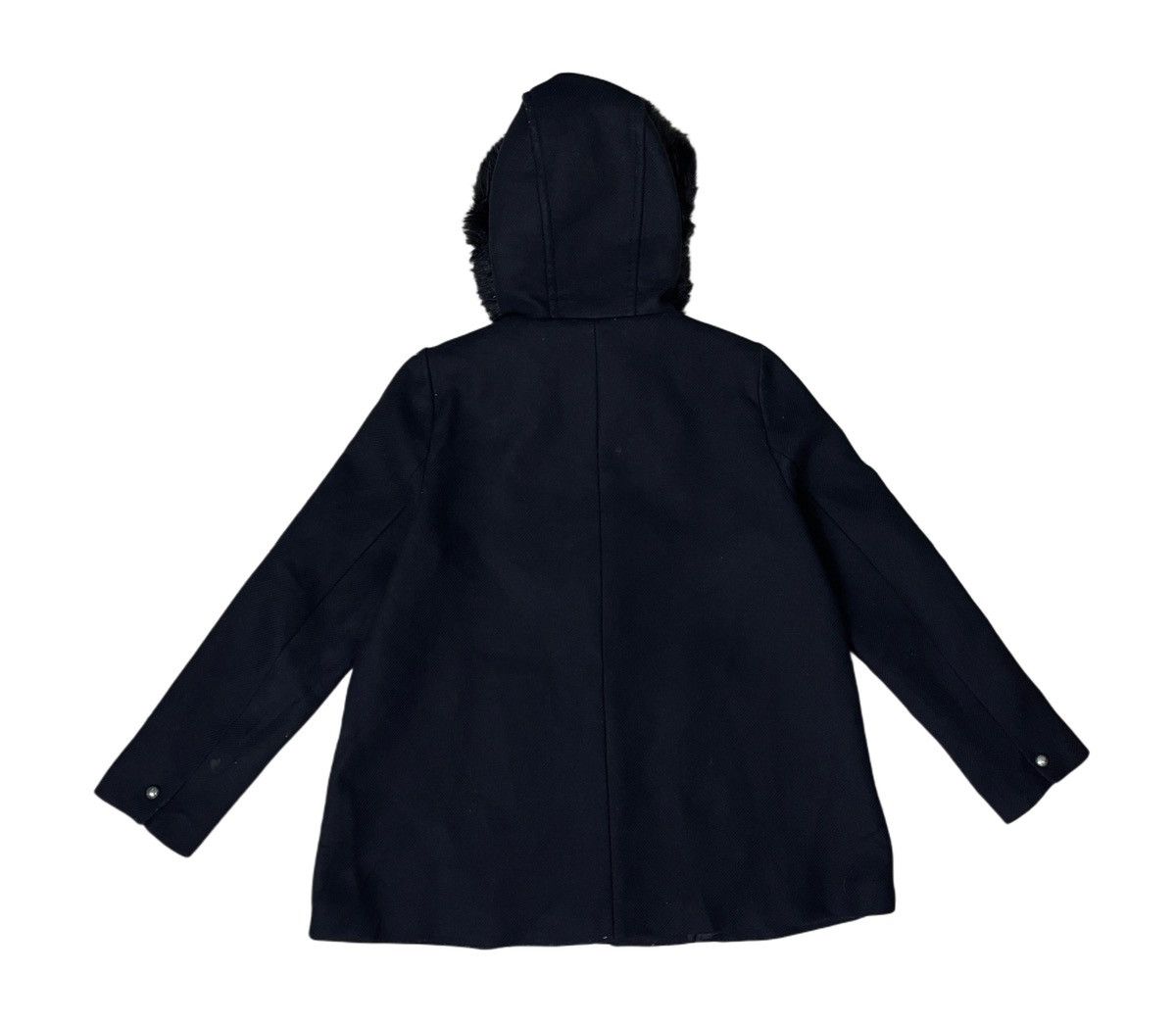 If Six Was Nine × Zara Zara Woman Faux Fur Hoodie Wool Coat Size L / US 10 / IT 46 - 2 Thumbnail