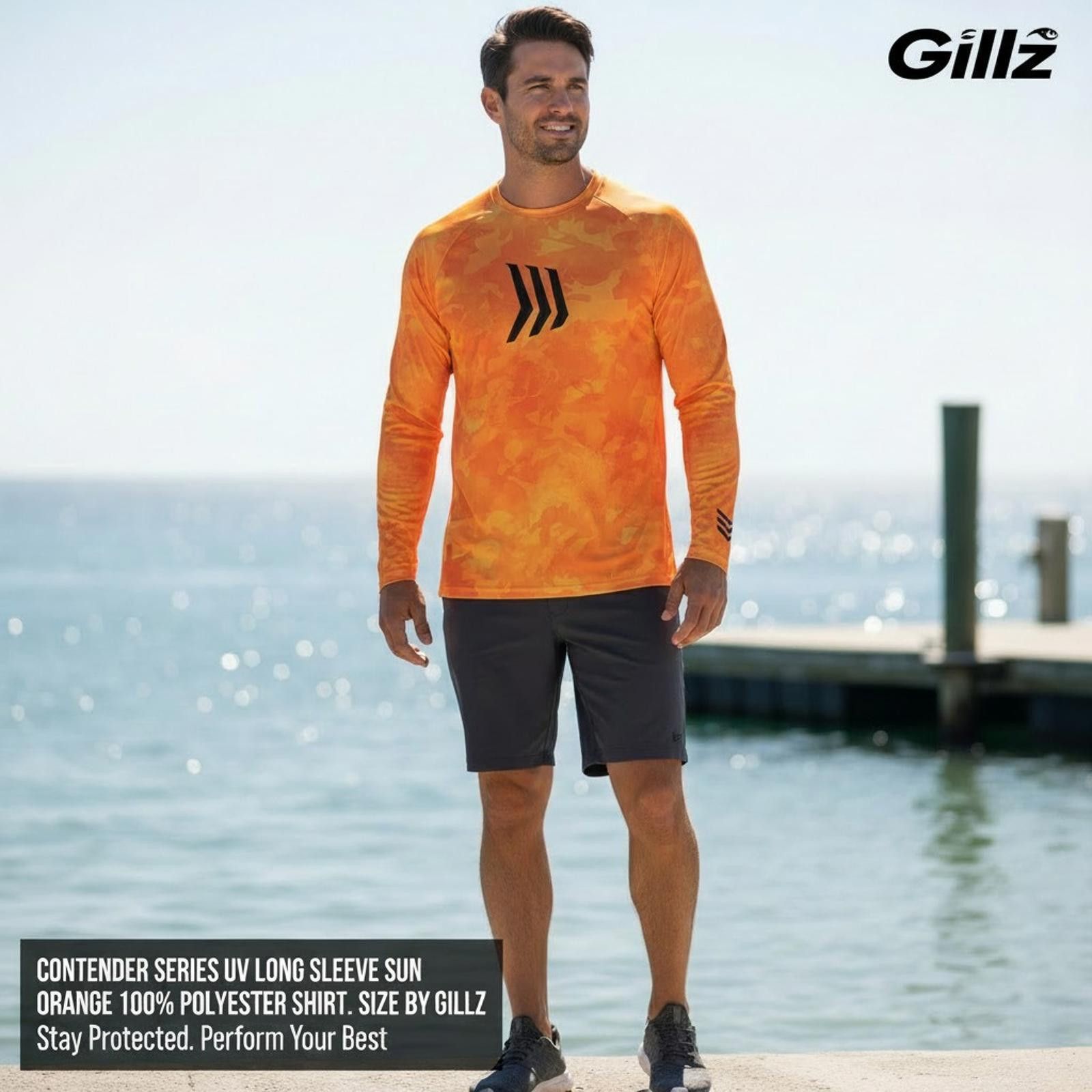 Other Gillz Contender Series UV Long Sleeve Shirt Orange Size M Size ONE SIZE - 2 Thumbnail