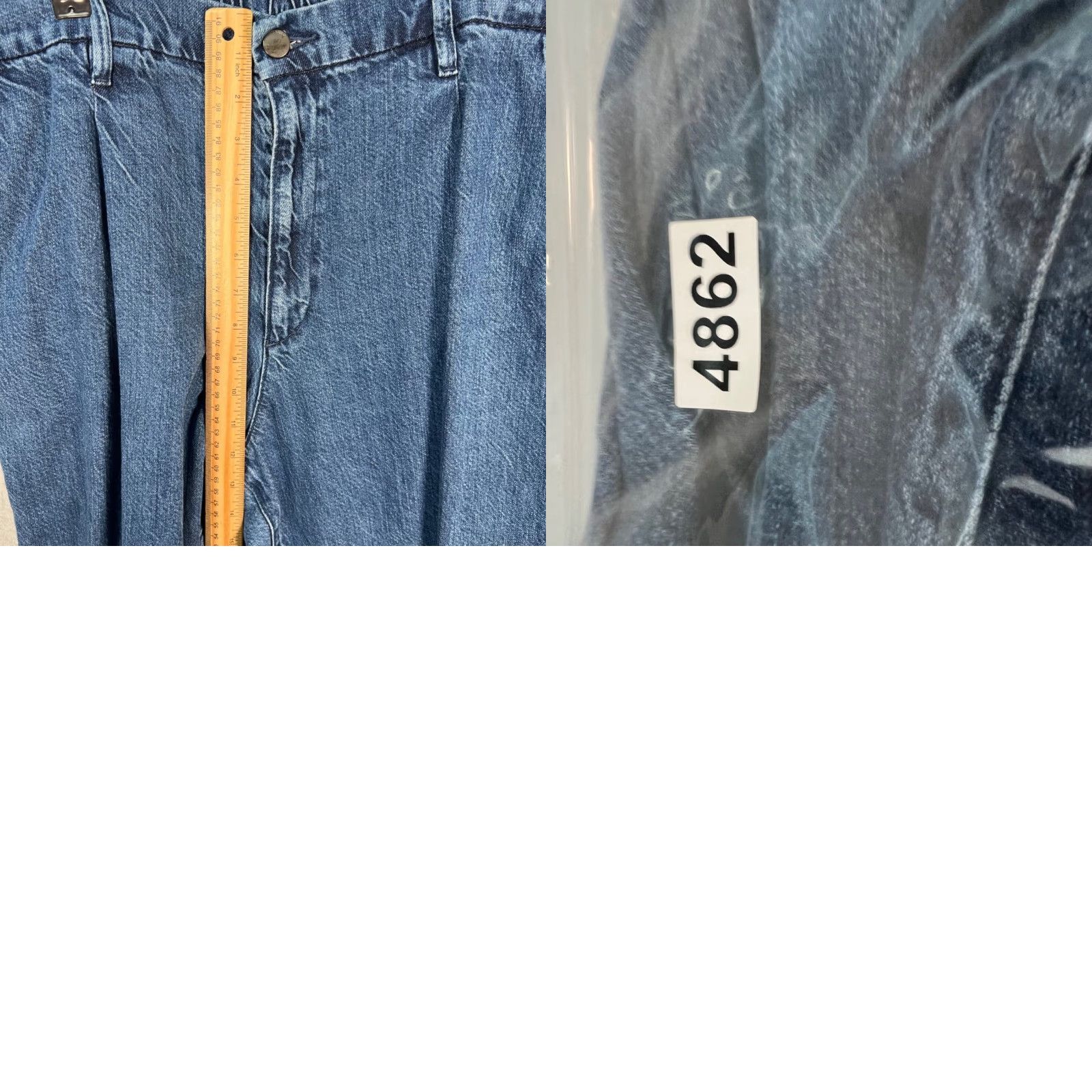 Uniqlo Uniqlo Womens XL Denim Straight Leg Jeans 31 in Inseam Blue Cotton Linen Lyocell Pants Men's? Size 40" / US 18 - 8 Thumbnail