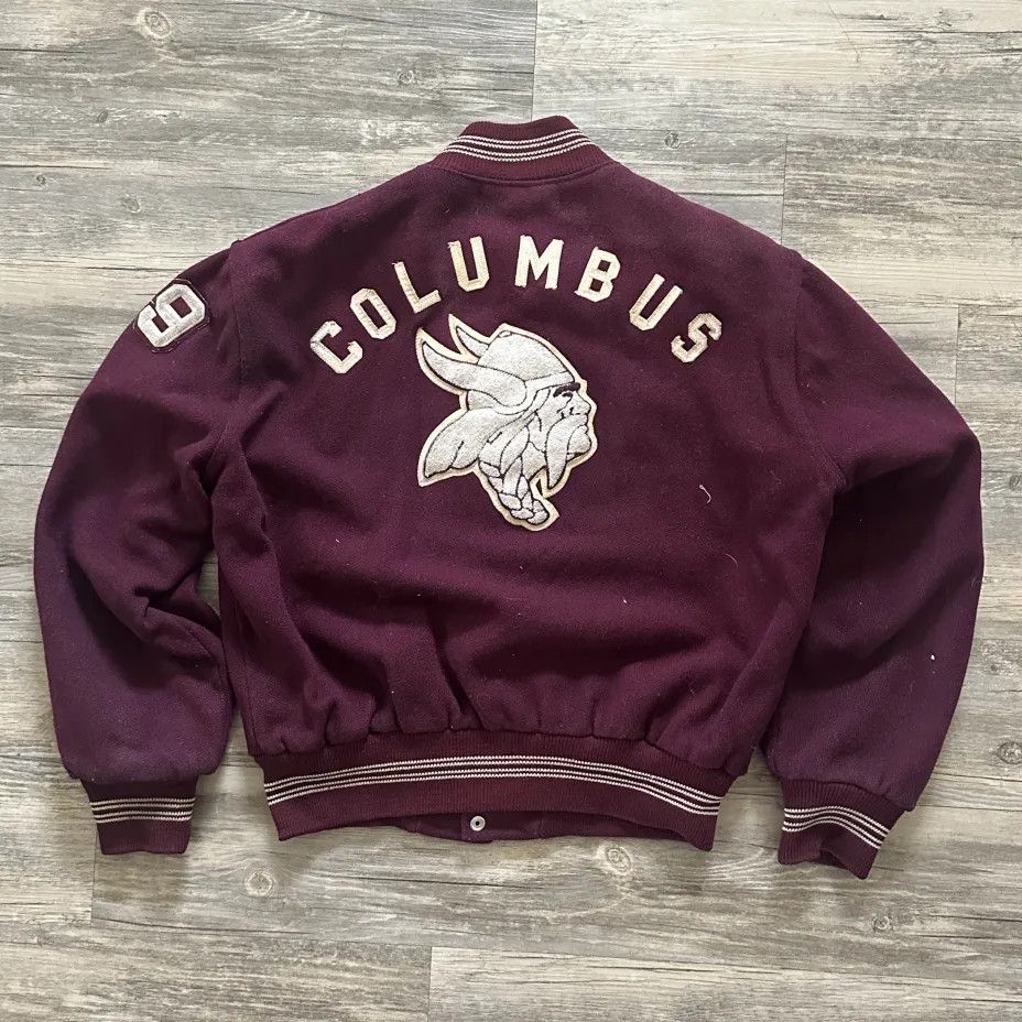 Other Vintage 40s Columbus Academy Vikings Varsity Jacket Size US L / EU 52-54 / 3 - 1 Thumbnail