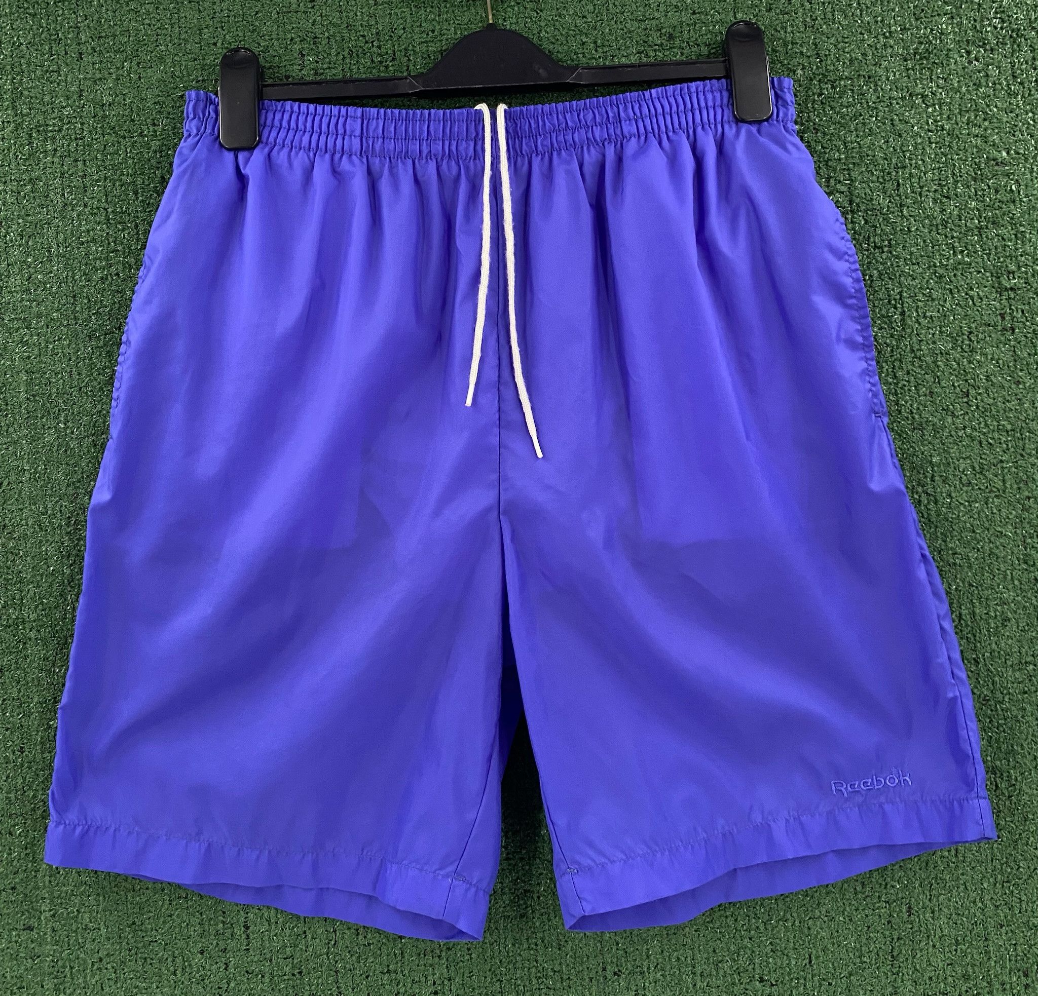 Reebok VTG 80's Reebok Purple Lined Long Windbreaker Shorts Large Size 36" / US 14 / IT 50 - 1 Thumbnail