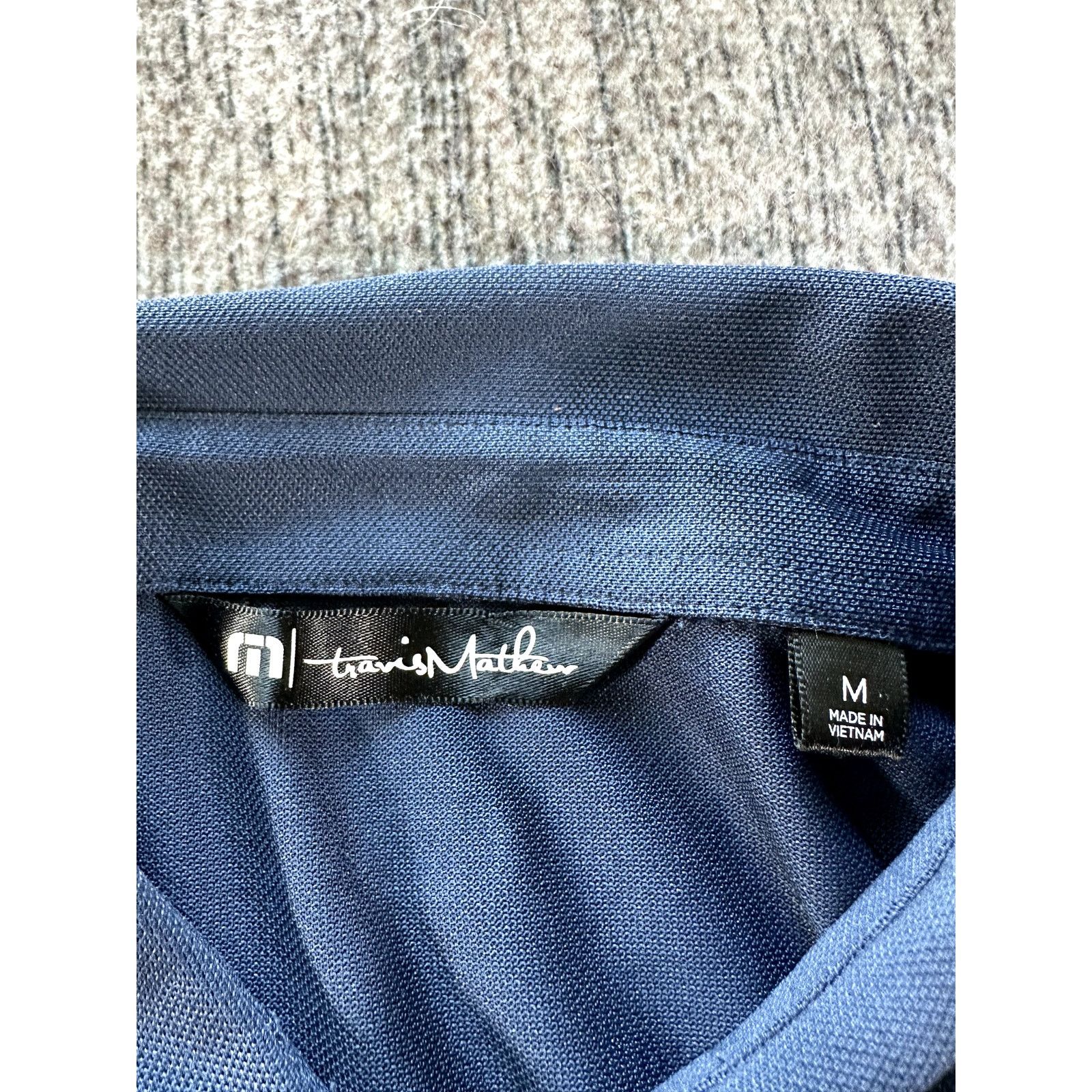 TravisMathew Travis Mathew Blocked Polo Shirt Men Med Blue Gray Polyester Size US M / EU 48-50 / 2 - 7 Thumbnail