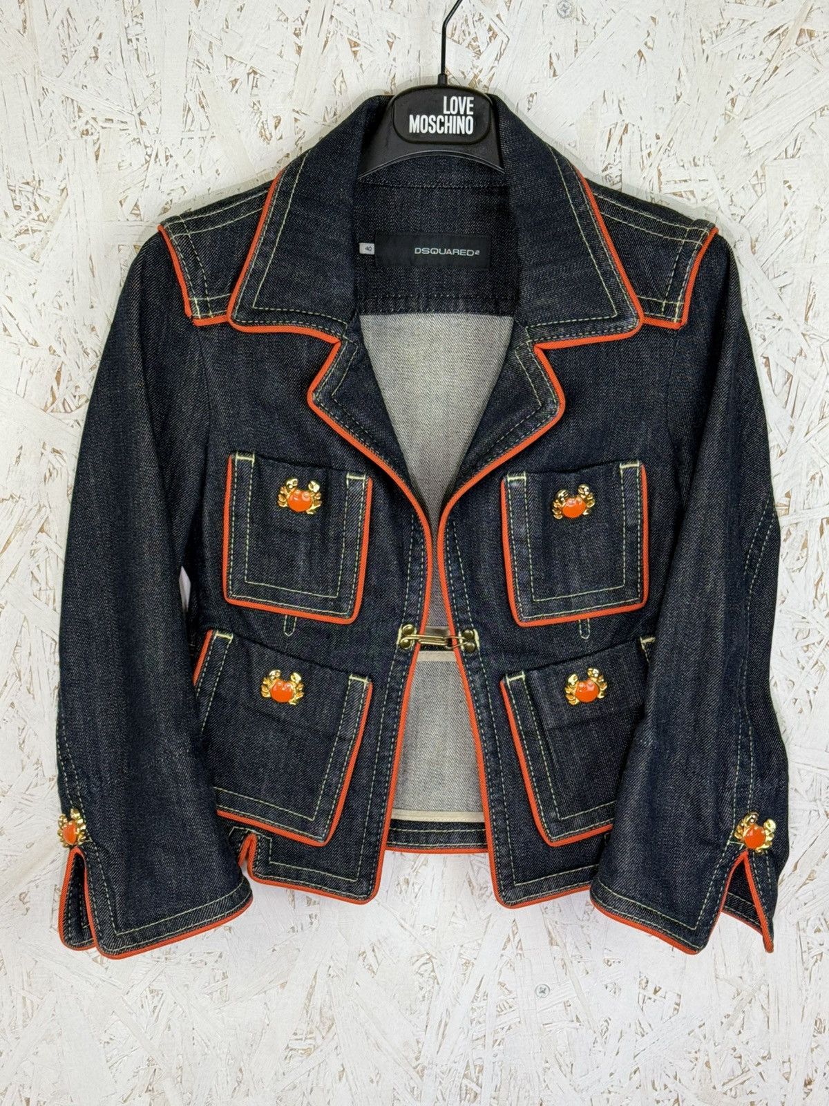 Dsquared2 Vintage Dsquared2 SS2005 Runway Crab Denim Jacket Size 40 Size S / US 4 / IT 40 - 1 Thumbnail