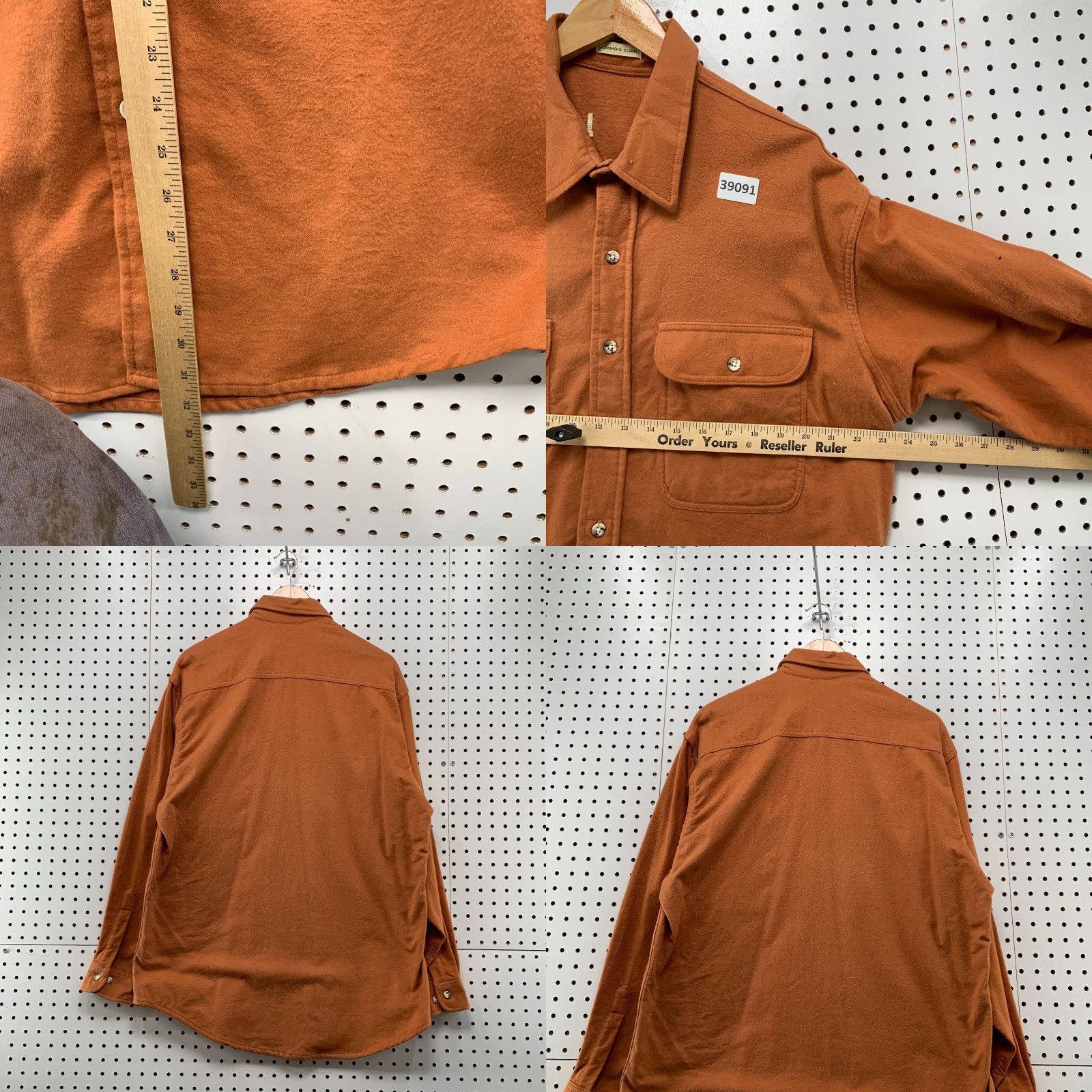 CLOT VINTAGE St John Chamois Cloth Button Shirt Mens XL Orange Pockets Size US XL / EU 56 / 4 - 10 Thumbnail
